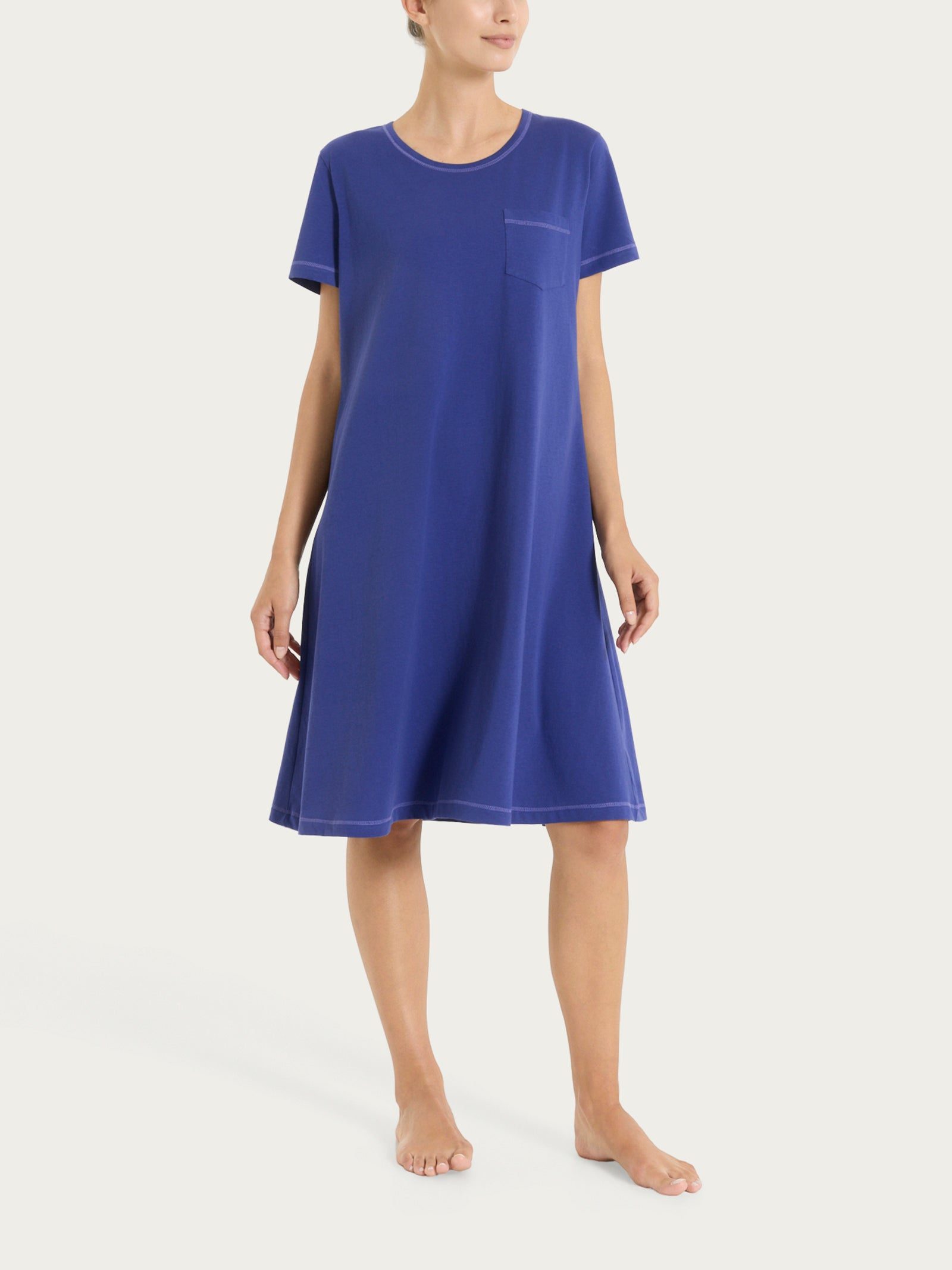 Ragno Jersey Camicia da notte Navy Blue jersey cotone