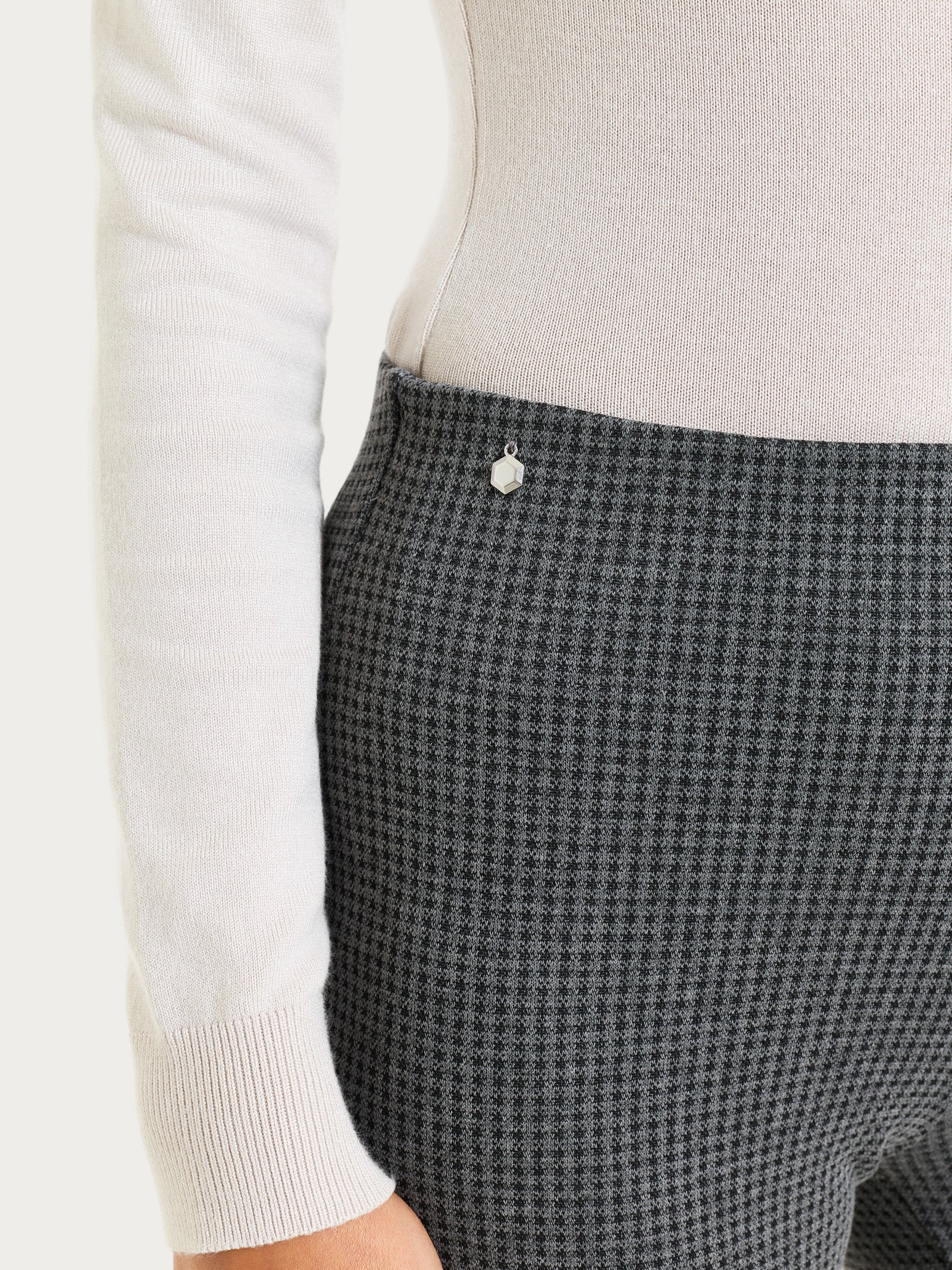 Ragno Compact pantalone sigaretta ardesia micro check skinny
