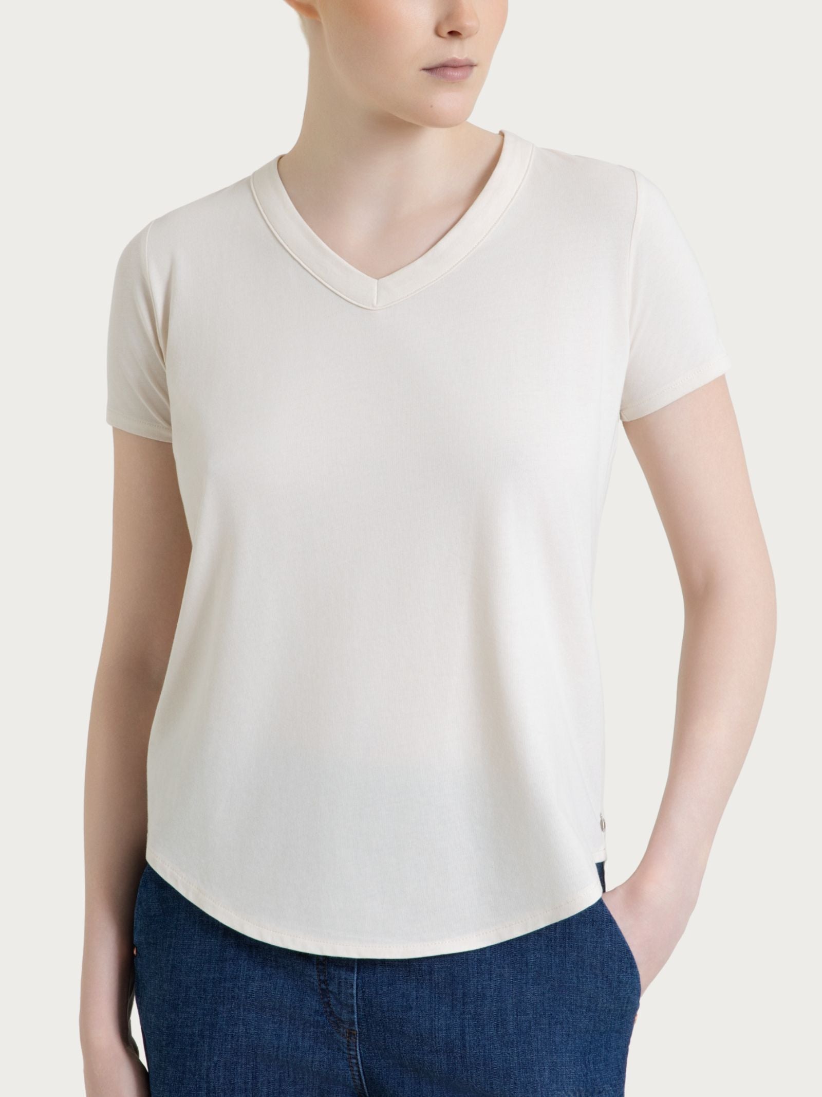 Ragno Ultralight Maglietta Donna Champignon Scollo a V Cotone