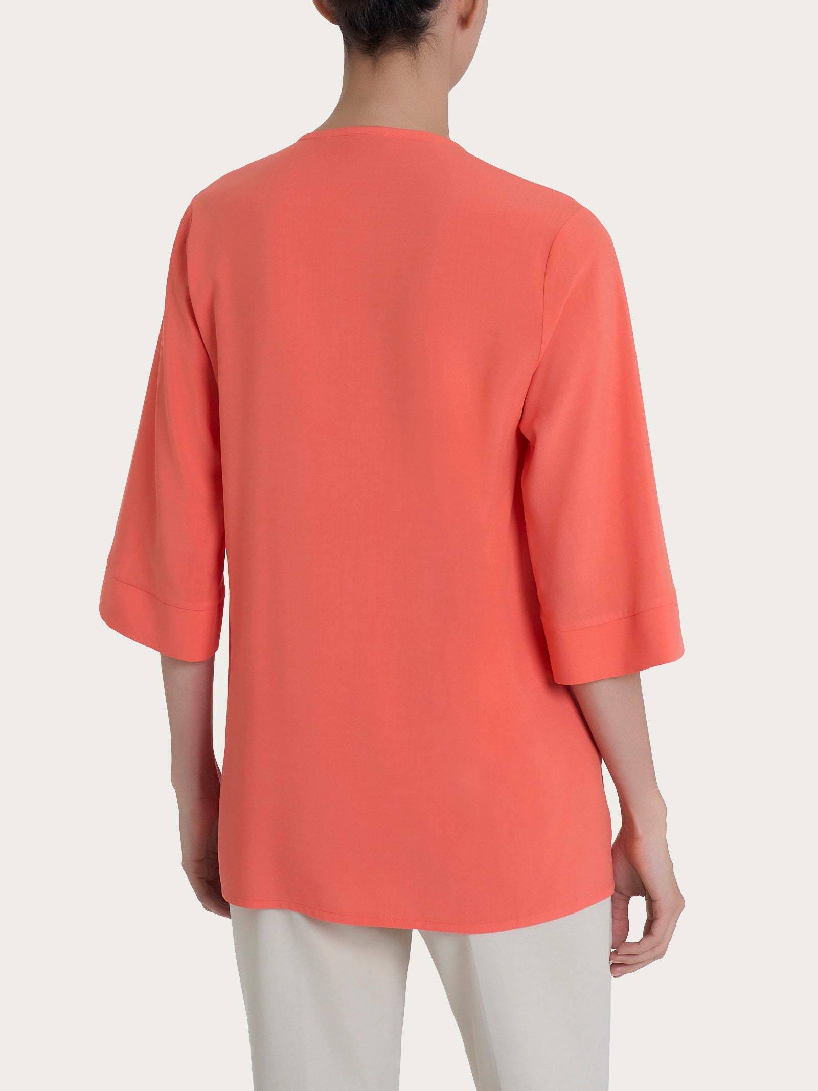 Ragno Ecoseta blusa scollo a V rosa manica 3/4