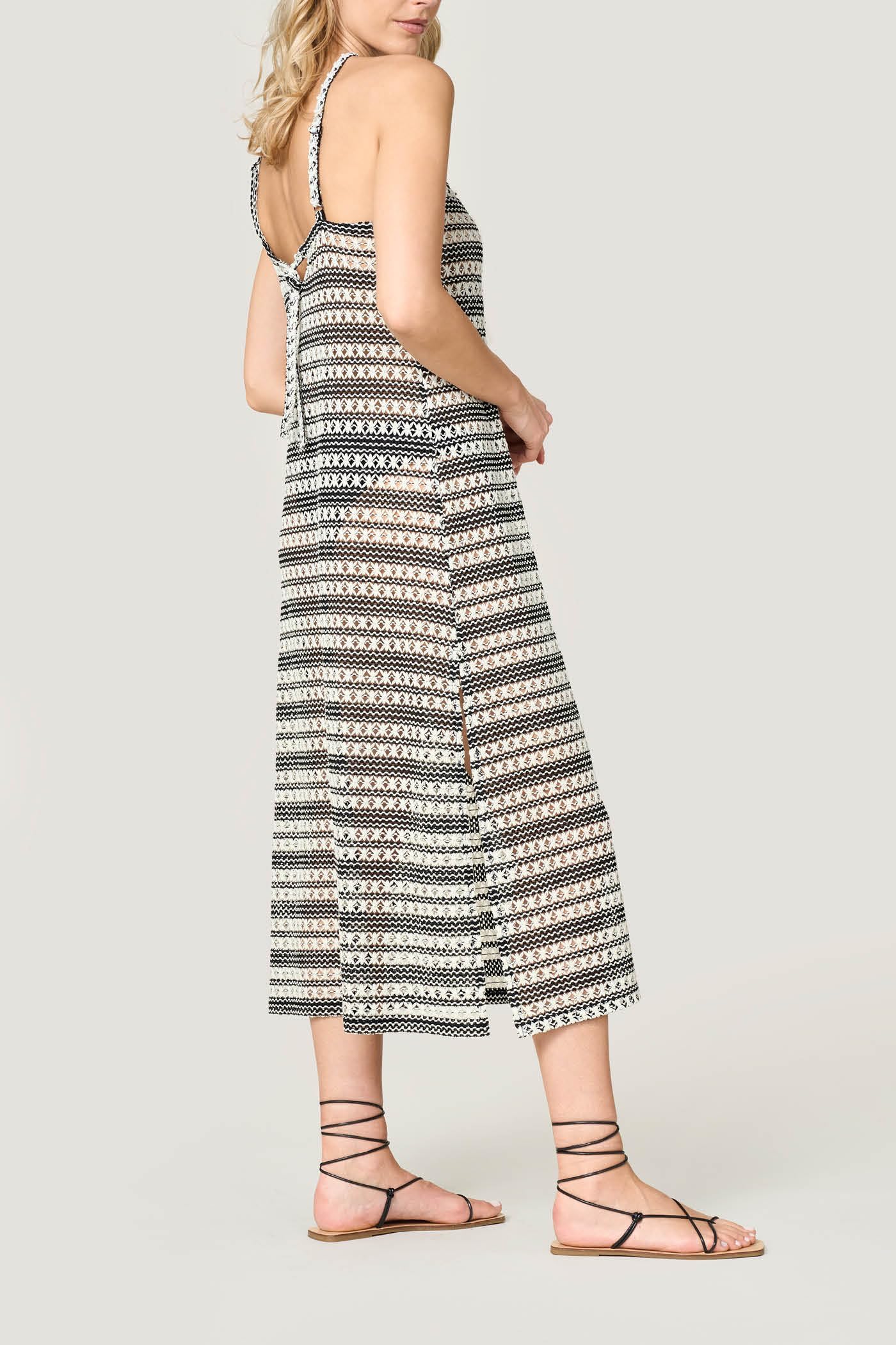 Goldenpoint Allure copricostume abito lungo rete bicolor