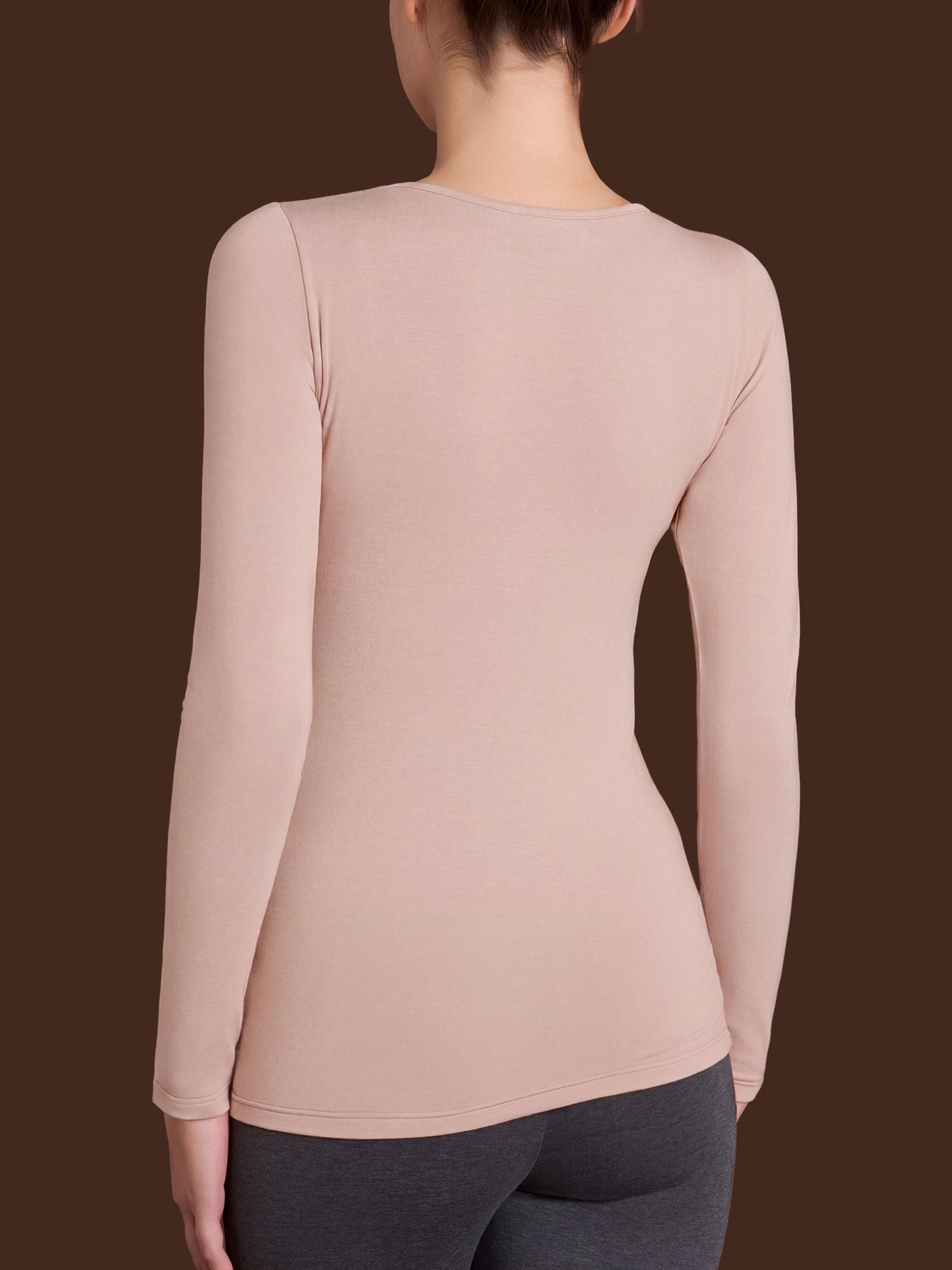 Ragno Eco Viscosa Maglietta Barchetta Cameo Rose manica lunga