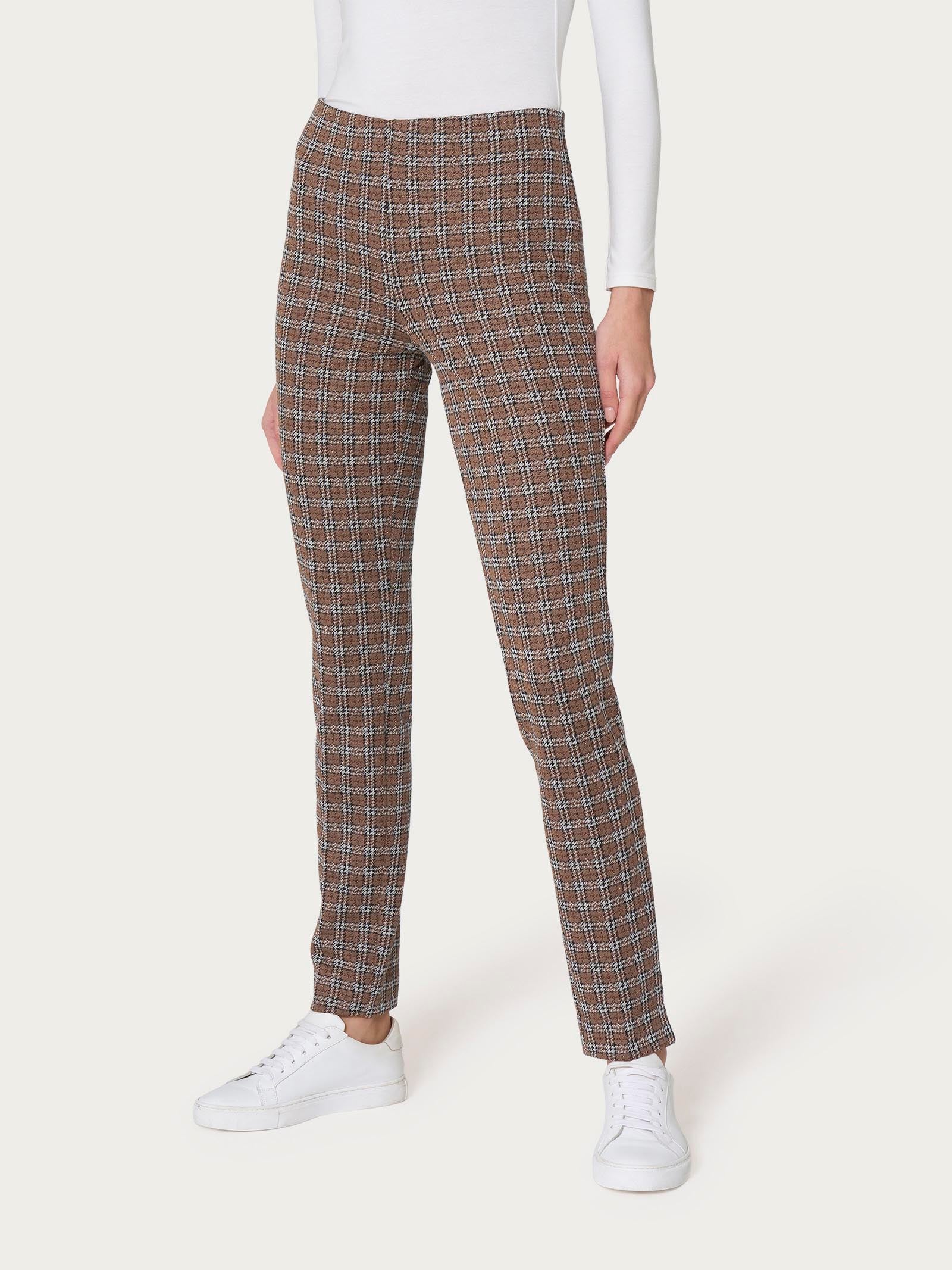 Ragno Compact Pantalone Sigaretta Pine Bark Check Skinny