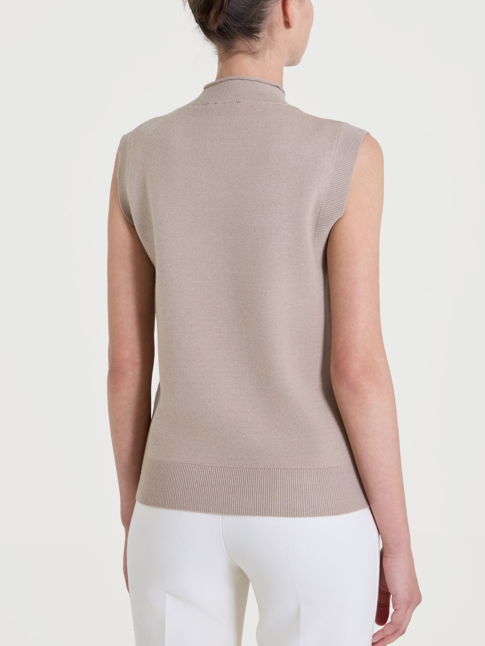 Ragno Super Soft Maglia Smanicata Collo Lupetto Cammello
