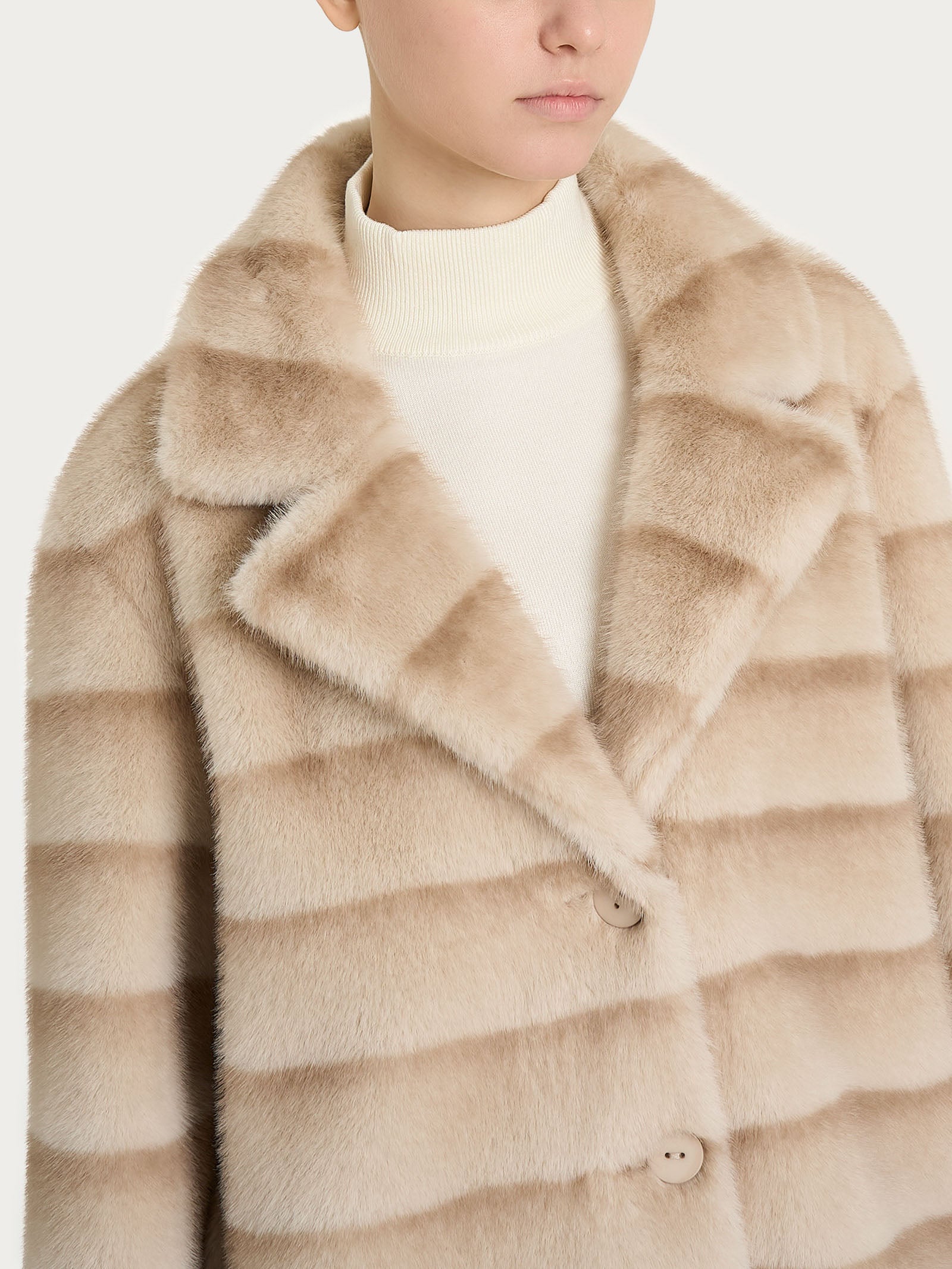 Ragno Comfort Cappotto double-face champignon revers