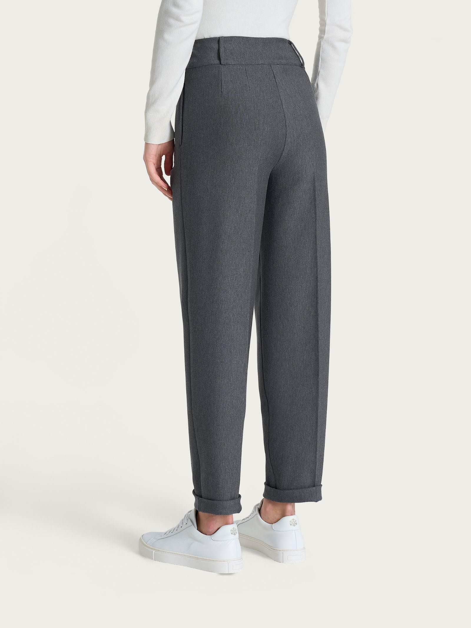 Ragno Compact pantalone carrot Ardesia Mel. con pinces