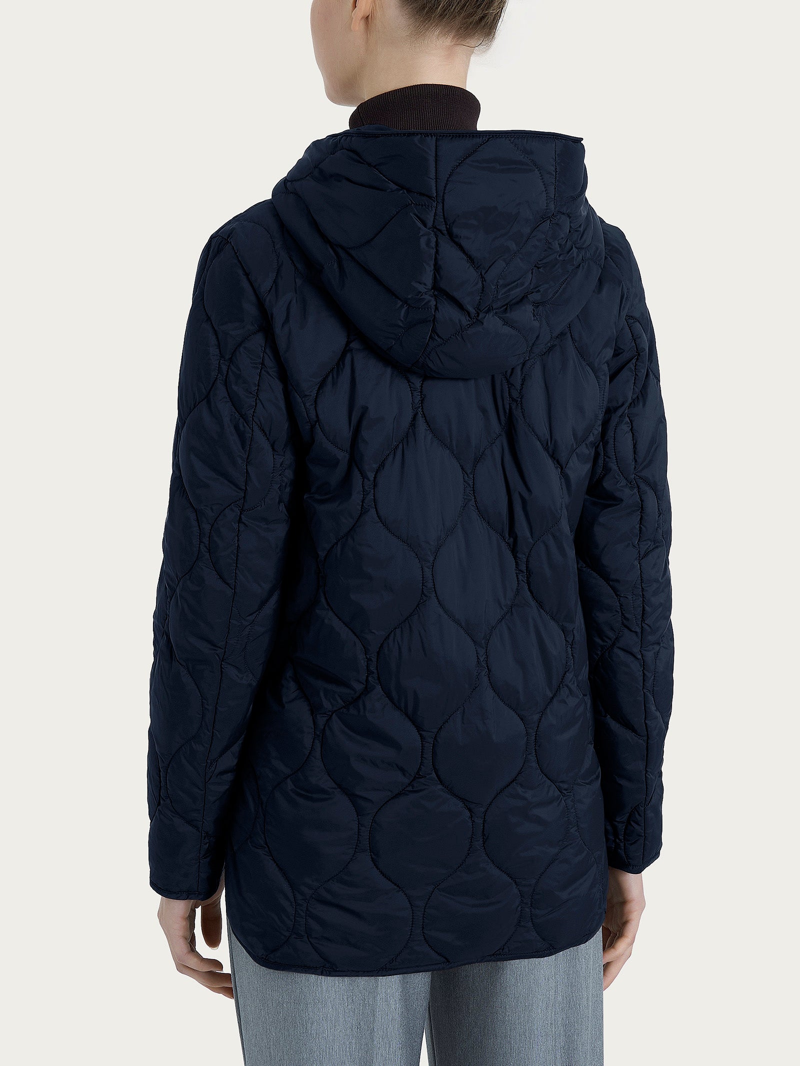 Ragno Onion Quilt Piumino puffer cappuccio Bleu leggero