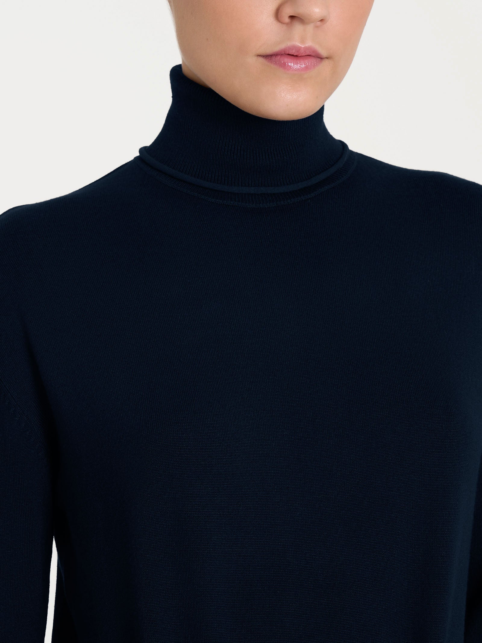 Ragno Four Seasons Dolcevita Asimmetrico Maglia Blu termoregolante