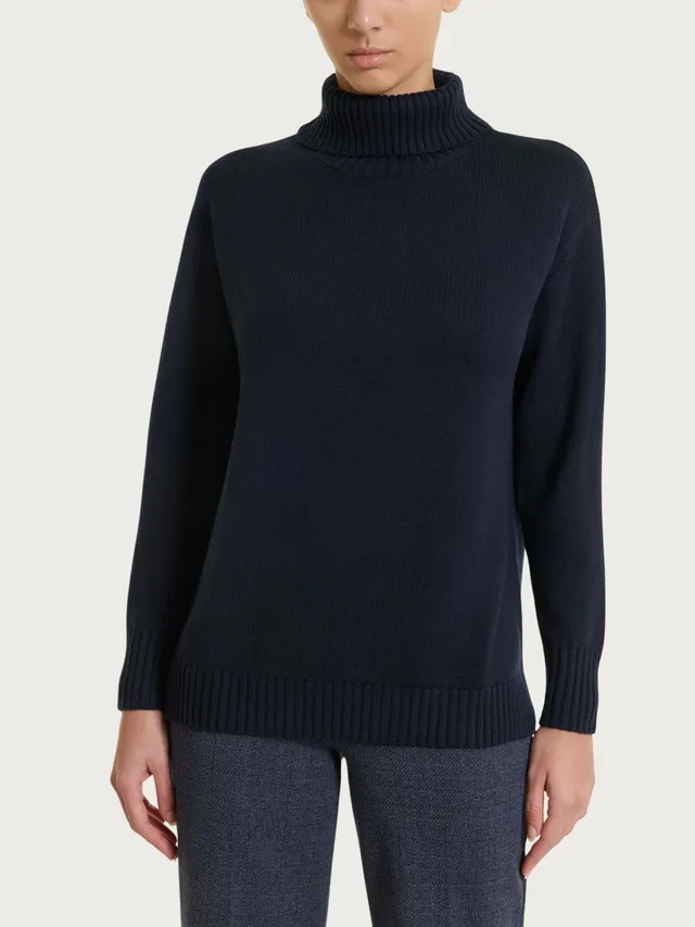 Ragno Merino Soft Dolcevita leggera lana blu