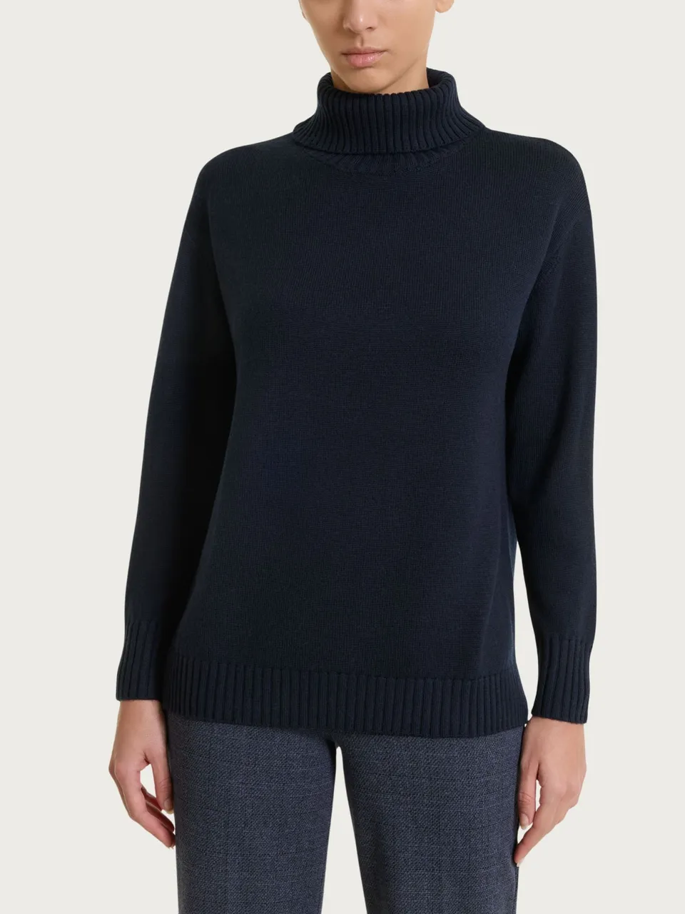 Ragno Merino Soft Dolcevita leggera lana blu