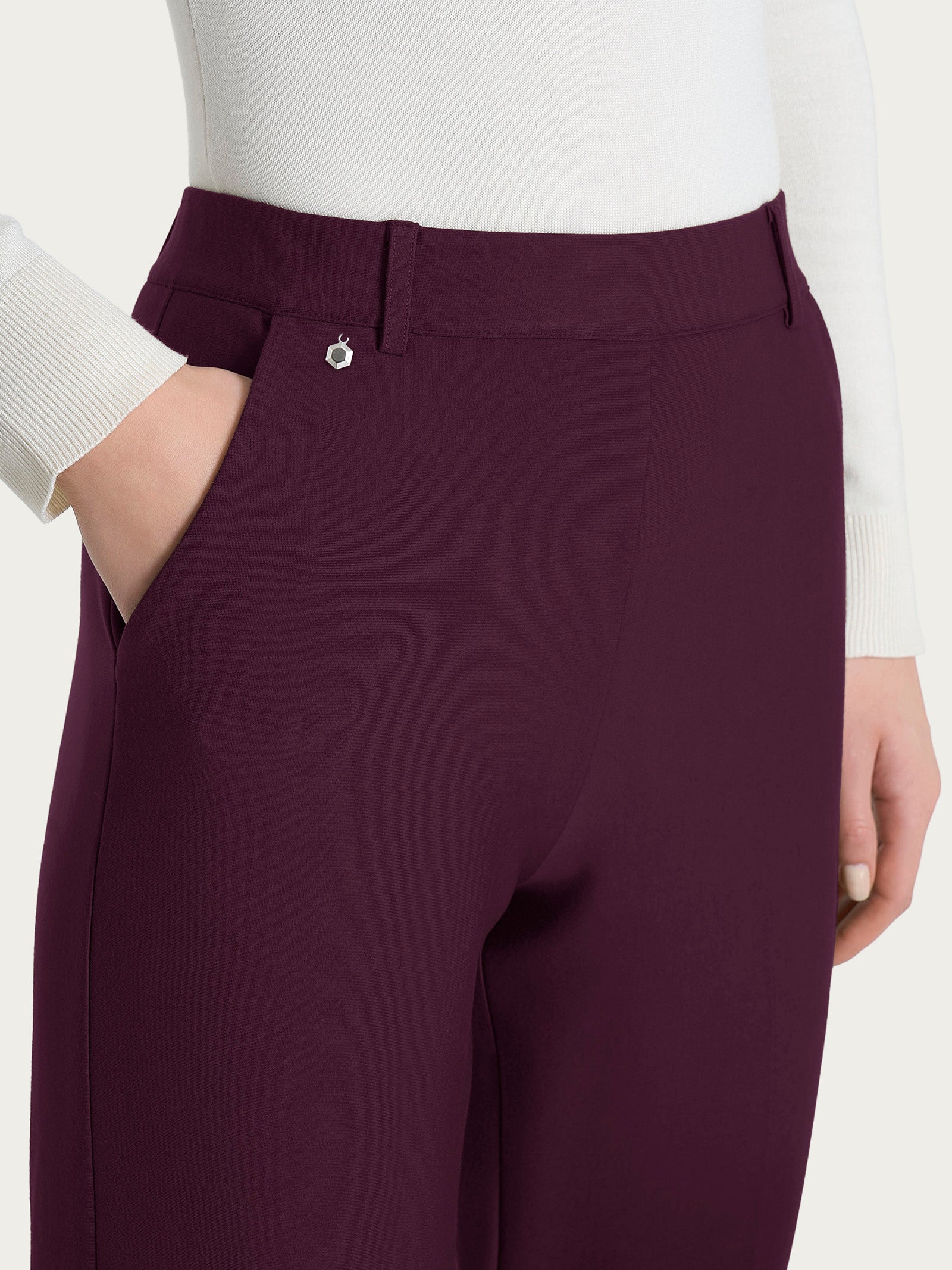 Ragno Compact Chino Pantalone Viola con Tasche