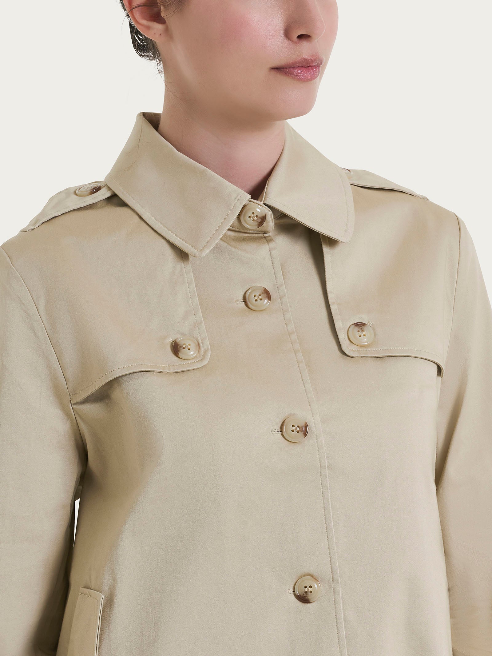 Ragno Satin Power Trench Corto Irish Cream Cotone