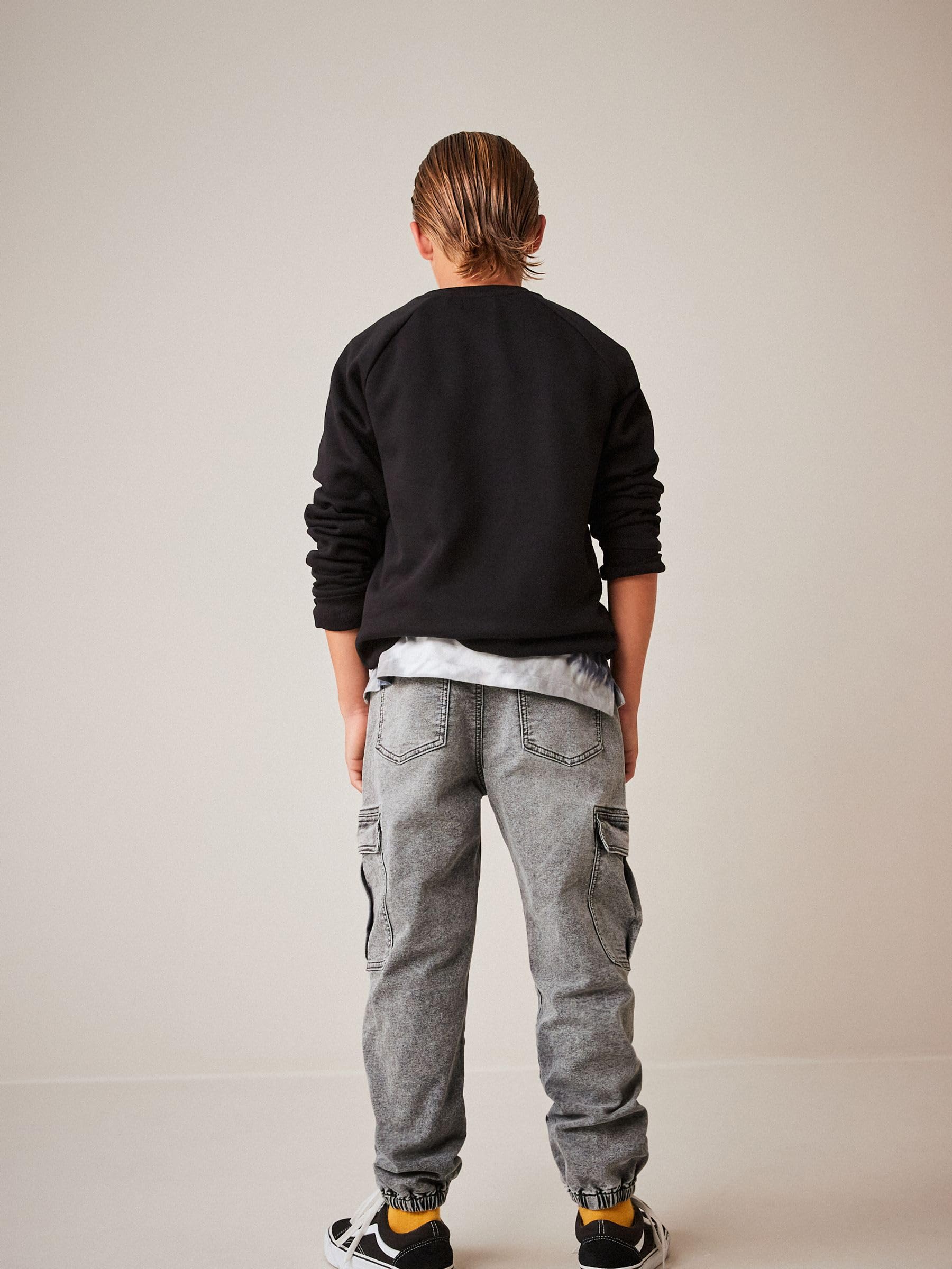 Next Ragazzo Jeans Cargo 98 grigio vita elasticizzata