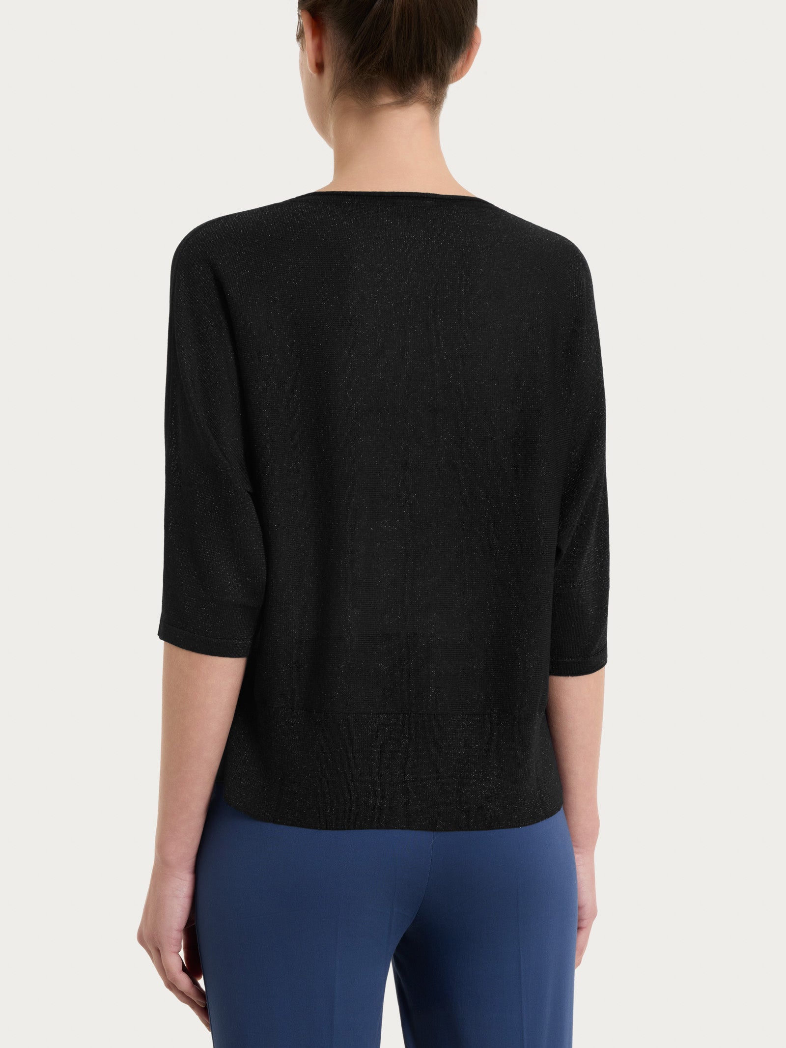 Ragno Crêpe Lurex Maglia pipistrello Nero