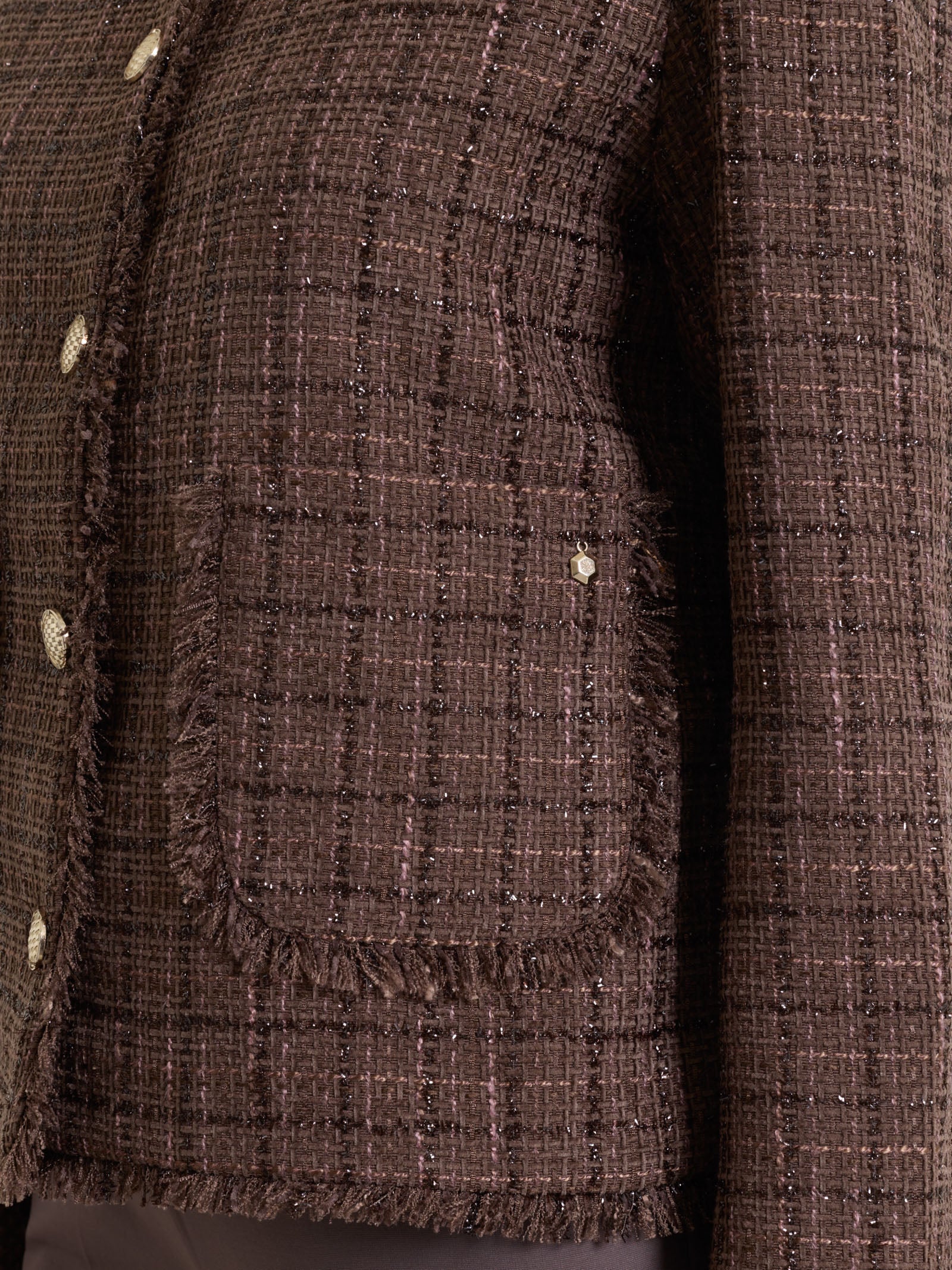 Ragno Compact giacca corta boucle Raisin