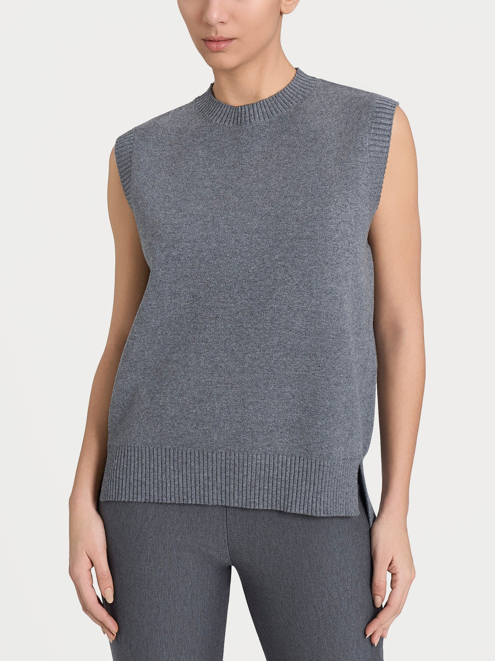 Ragno Super Soft gilet smanicato donna ferro melange