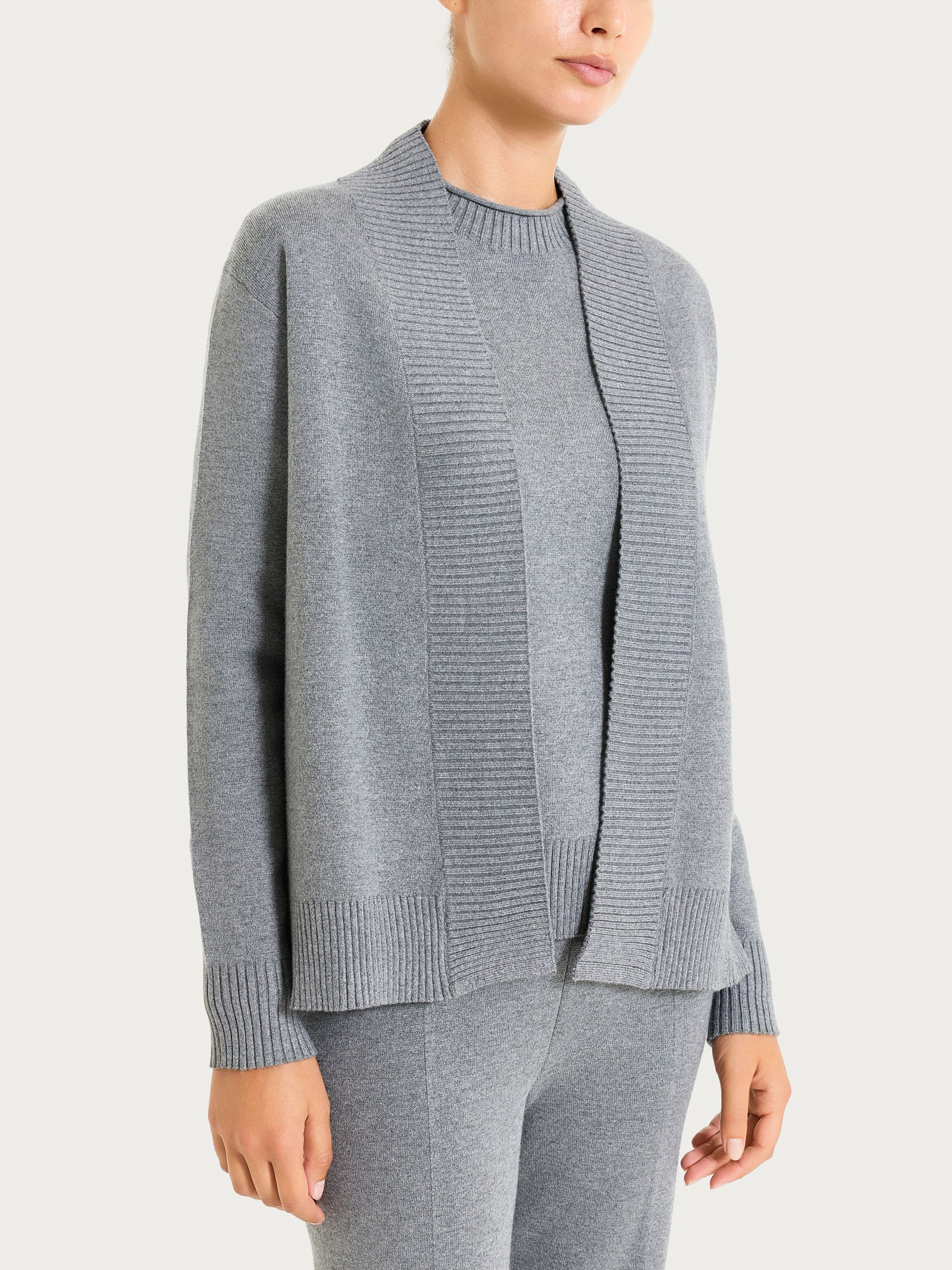 Ragno Super Soft cardigan aperto ferro melange