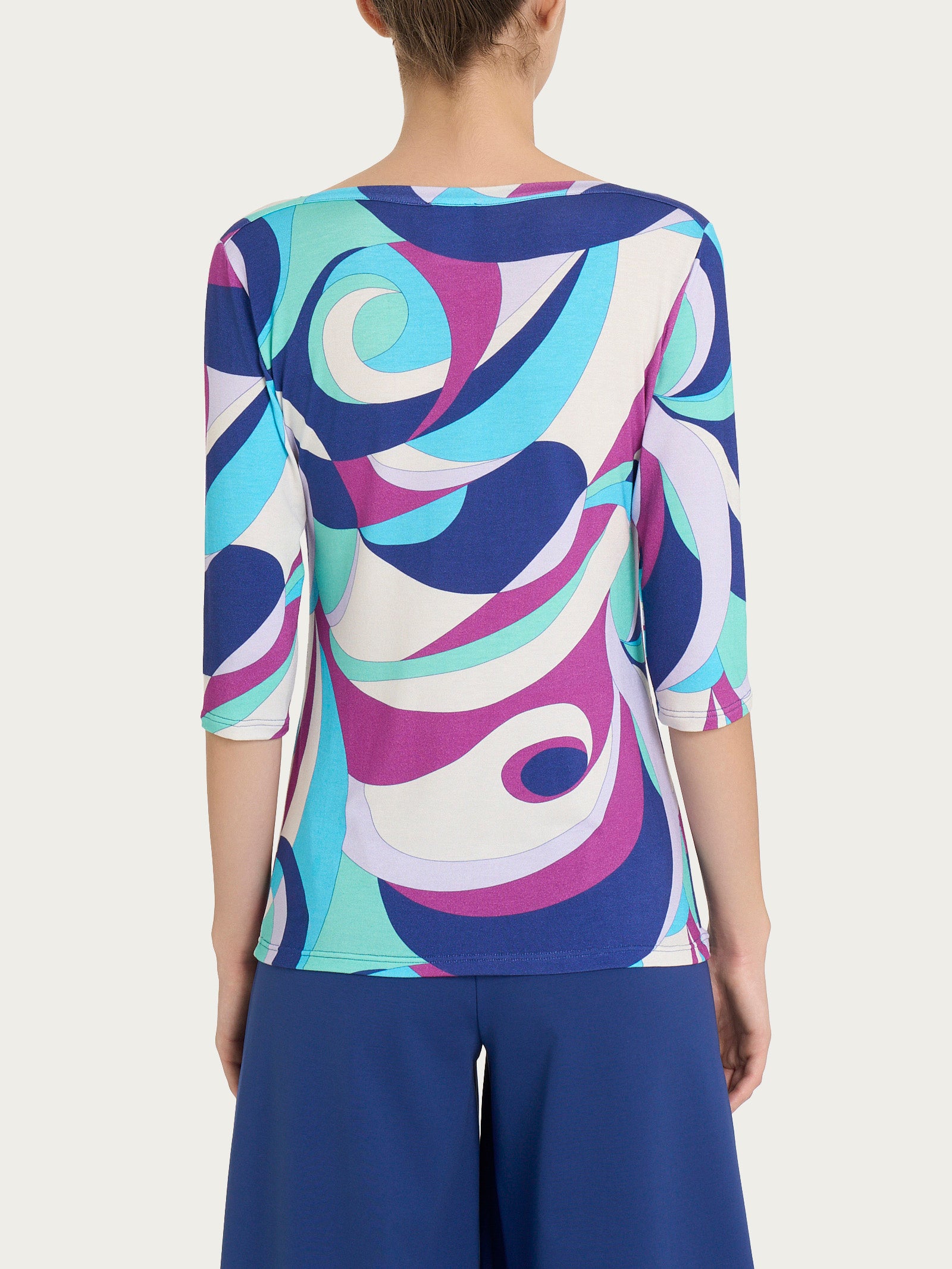 Ragno Viscosa Summer Maglietta onde Pool Blue