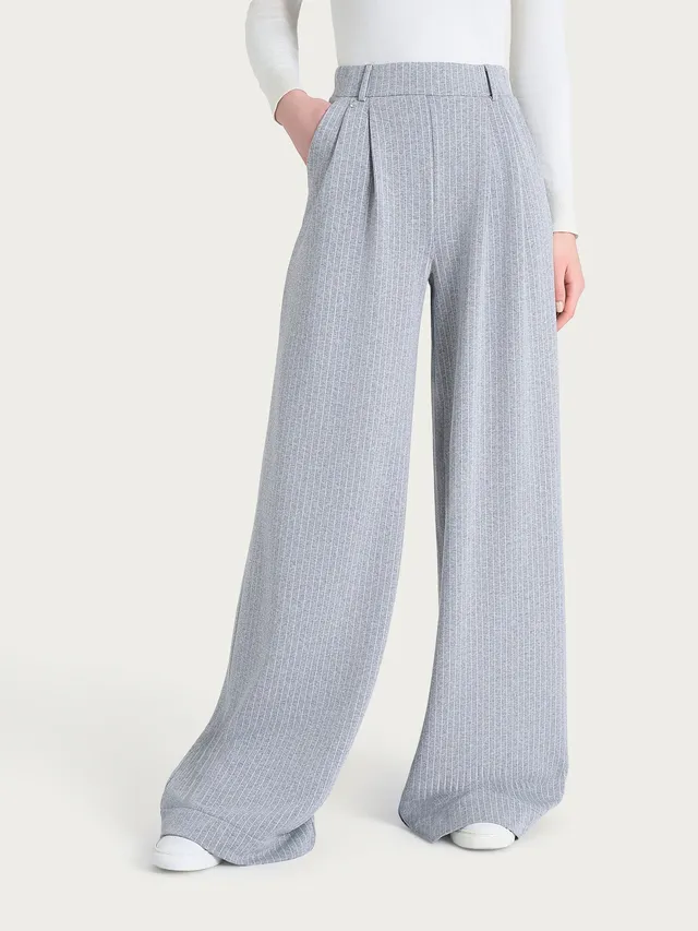 Ragno Compact Palazzo pantalone gessato Fant.Grigio Mel largo