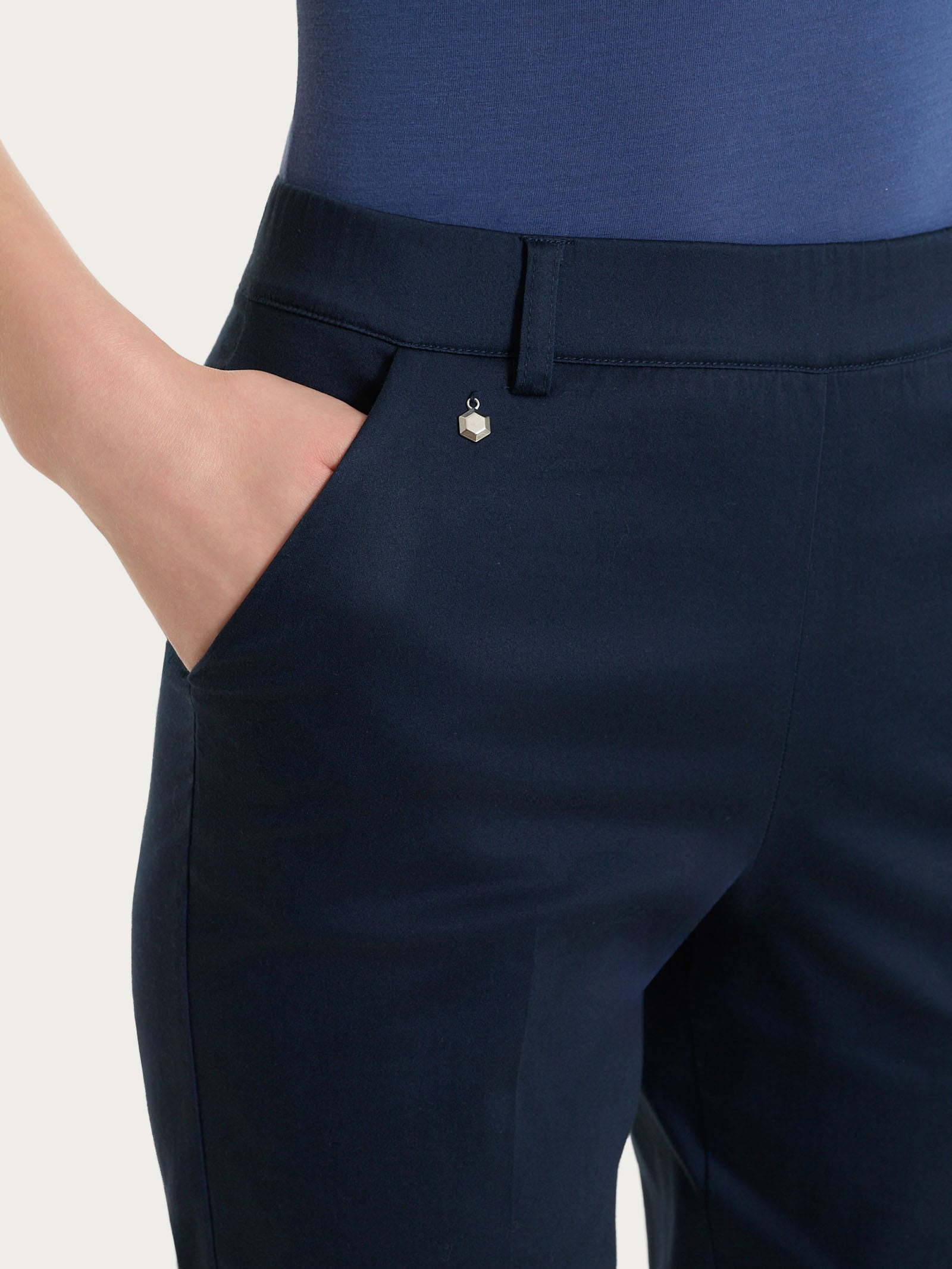 Ragno Satin Power pantalone chino slim bleu tasche
