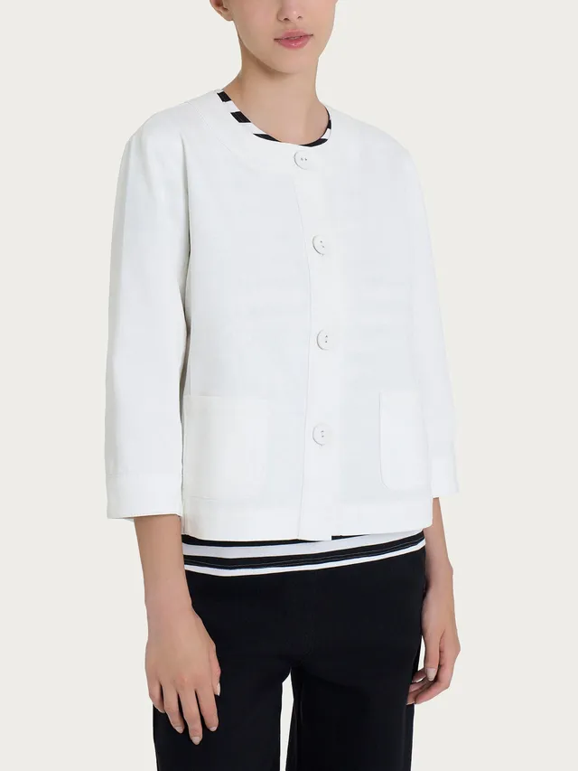 Ragno Super Denim giacca bottoni Bianco denim leggero