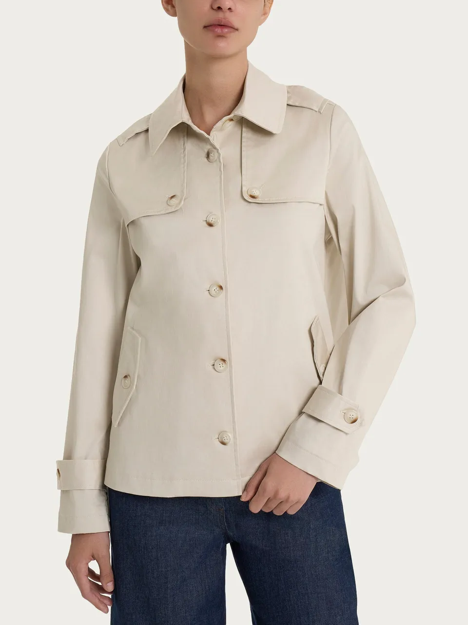 Ragno Satin Power trench corto idrorepellente champignon