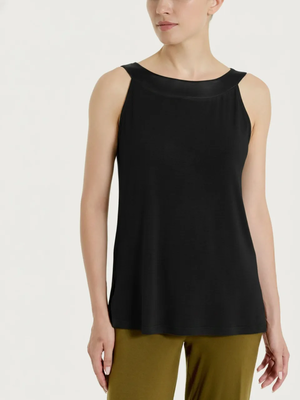 Ragno Viscosa Summer Top spalla larga Nero viscosa