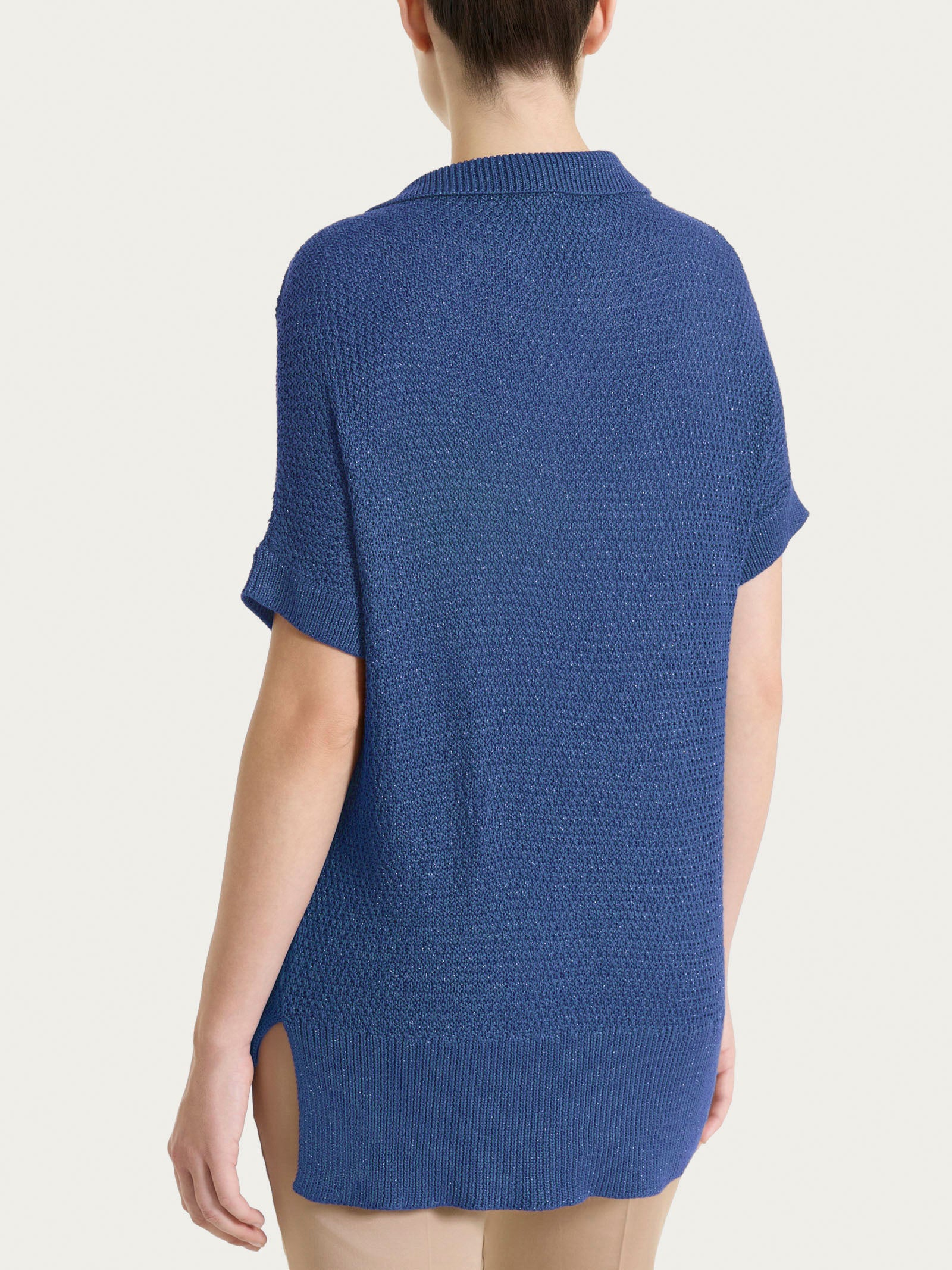 Ragno Lurex Rice Stitch Polo Manica Corta Oceana Lurex
