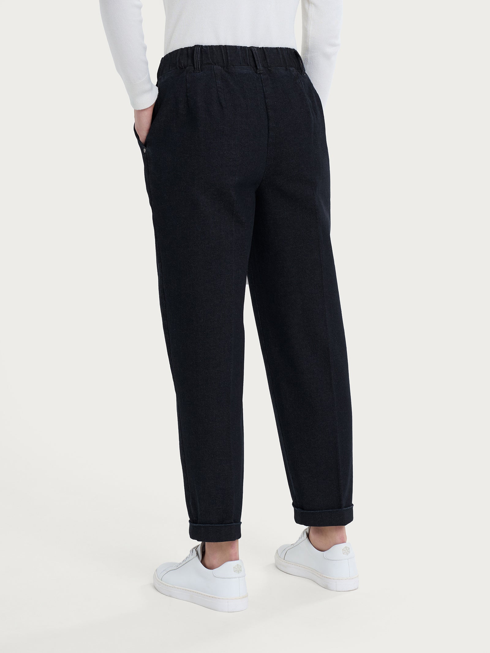 Ragno Super Denim Jeans Carota Tapered Nero Donna