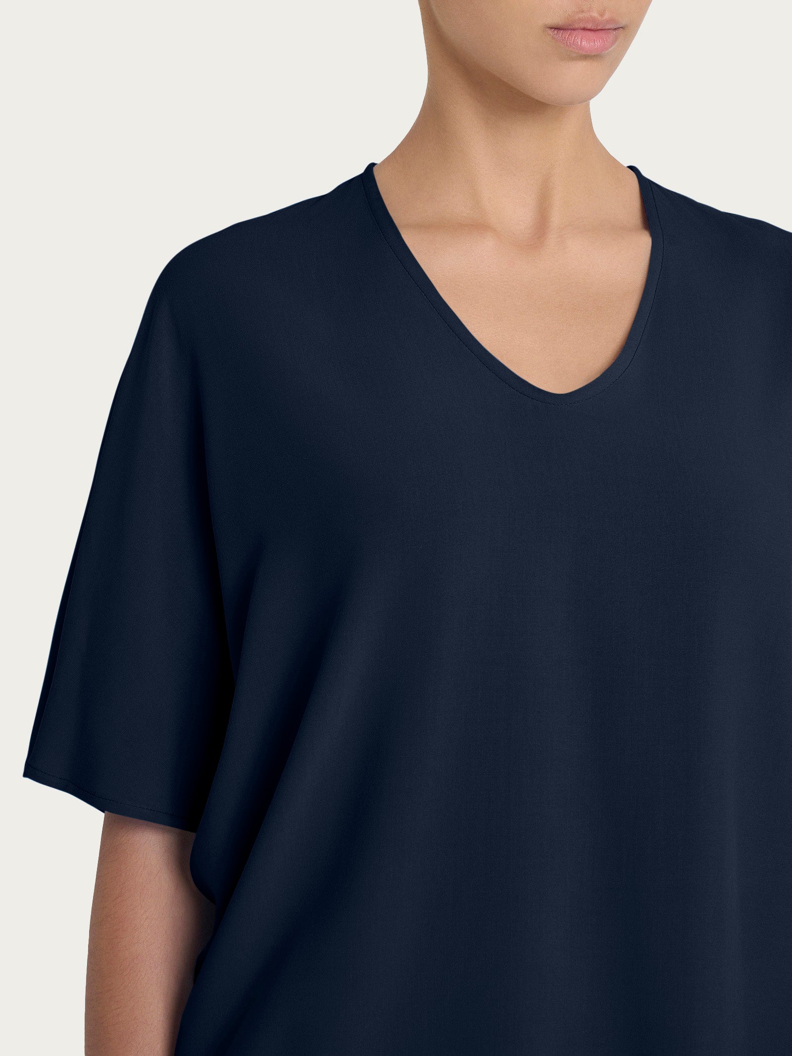 Ragno Ecoseta blusa donna Bleu scollo a V viscosa