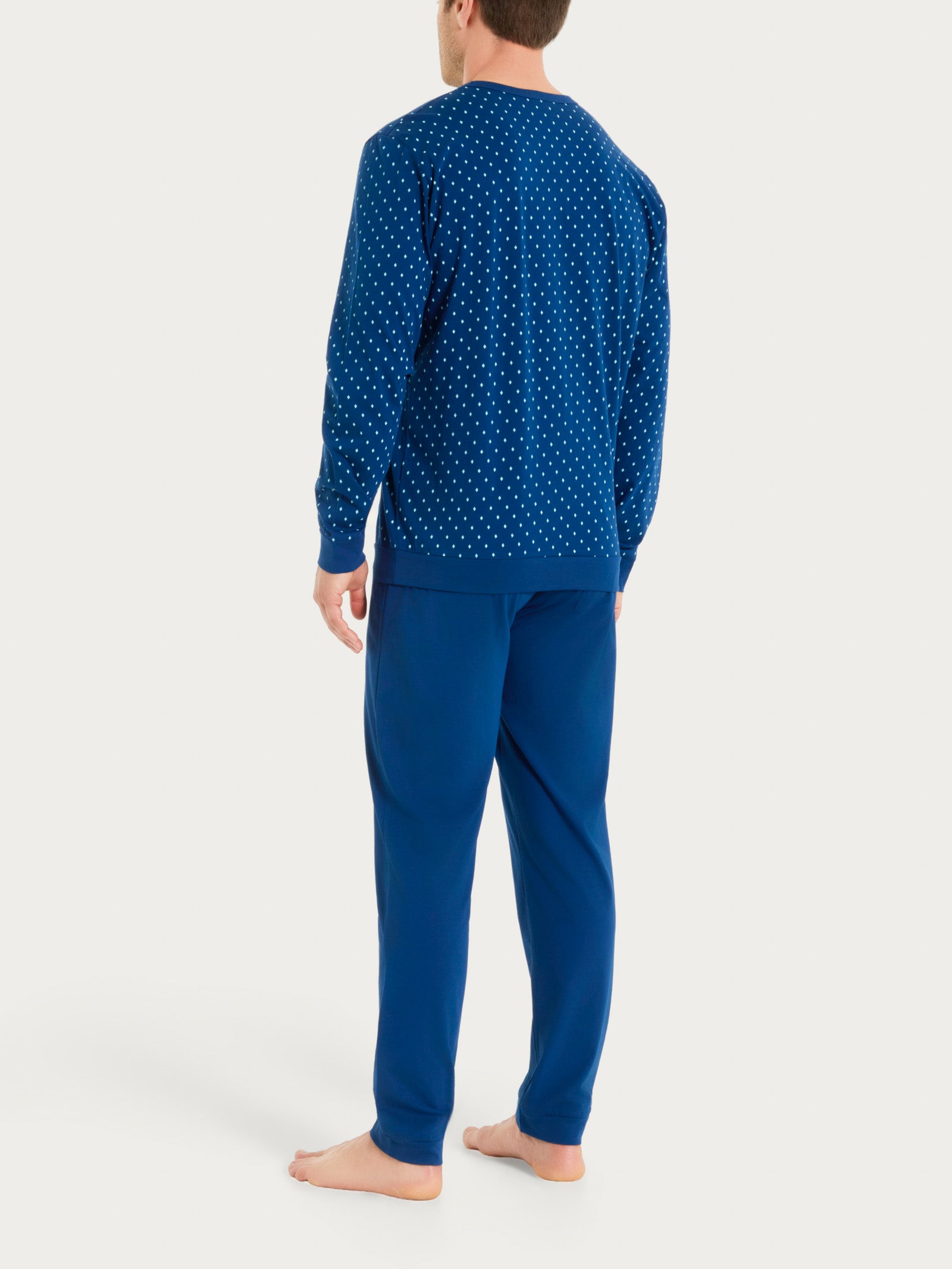 Ragno Jersey Cotone Pigiama serafino uomo navy peony