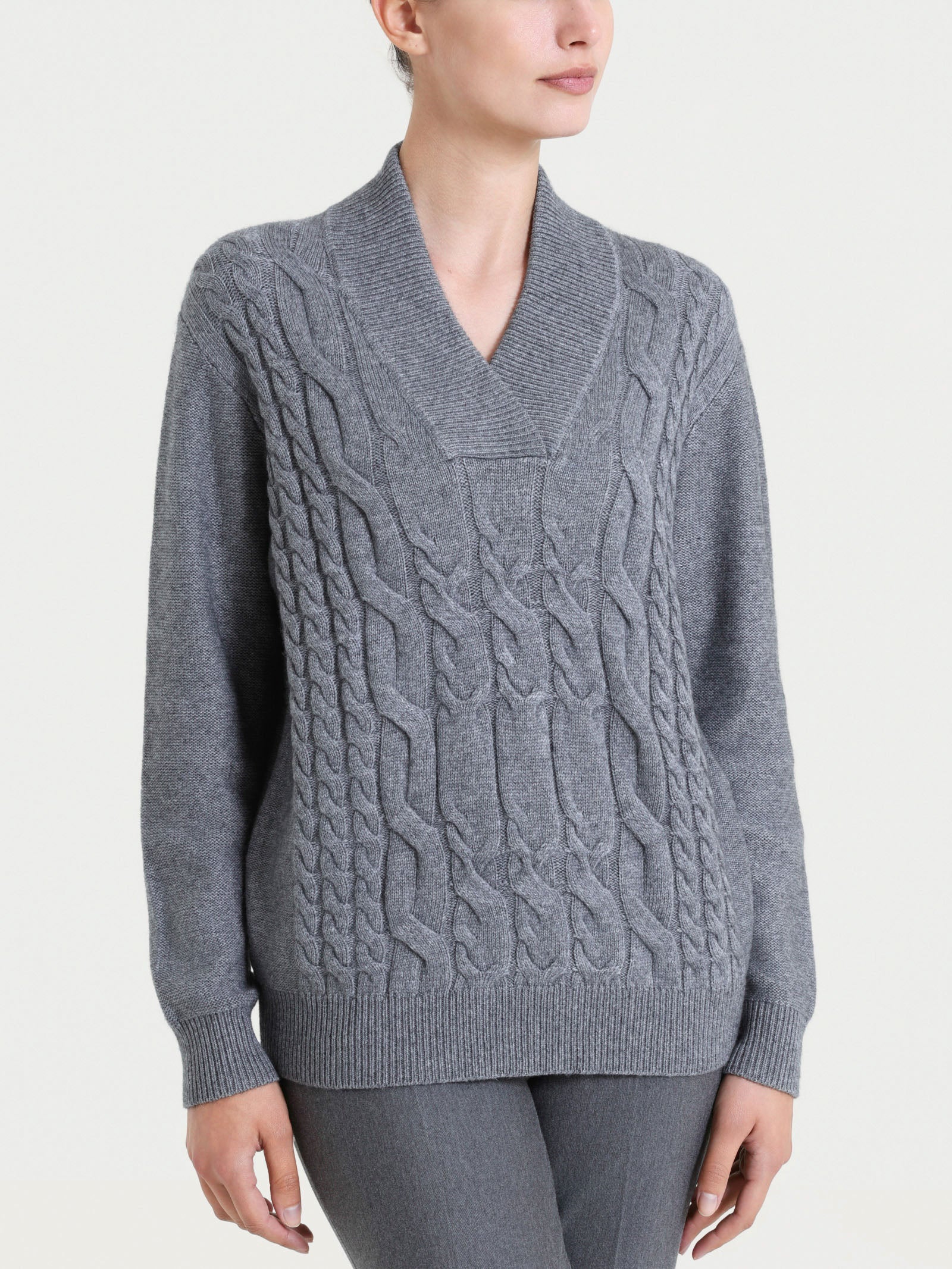 Ragno Natural Soft Maglia scollo V donna Ferro Mel. misto viscosa