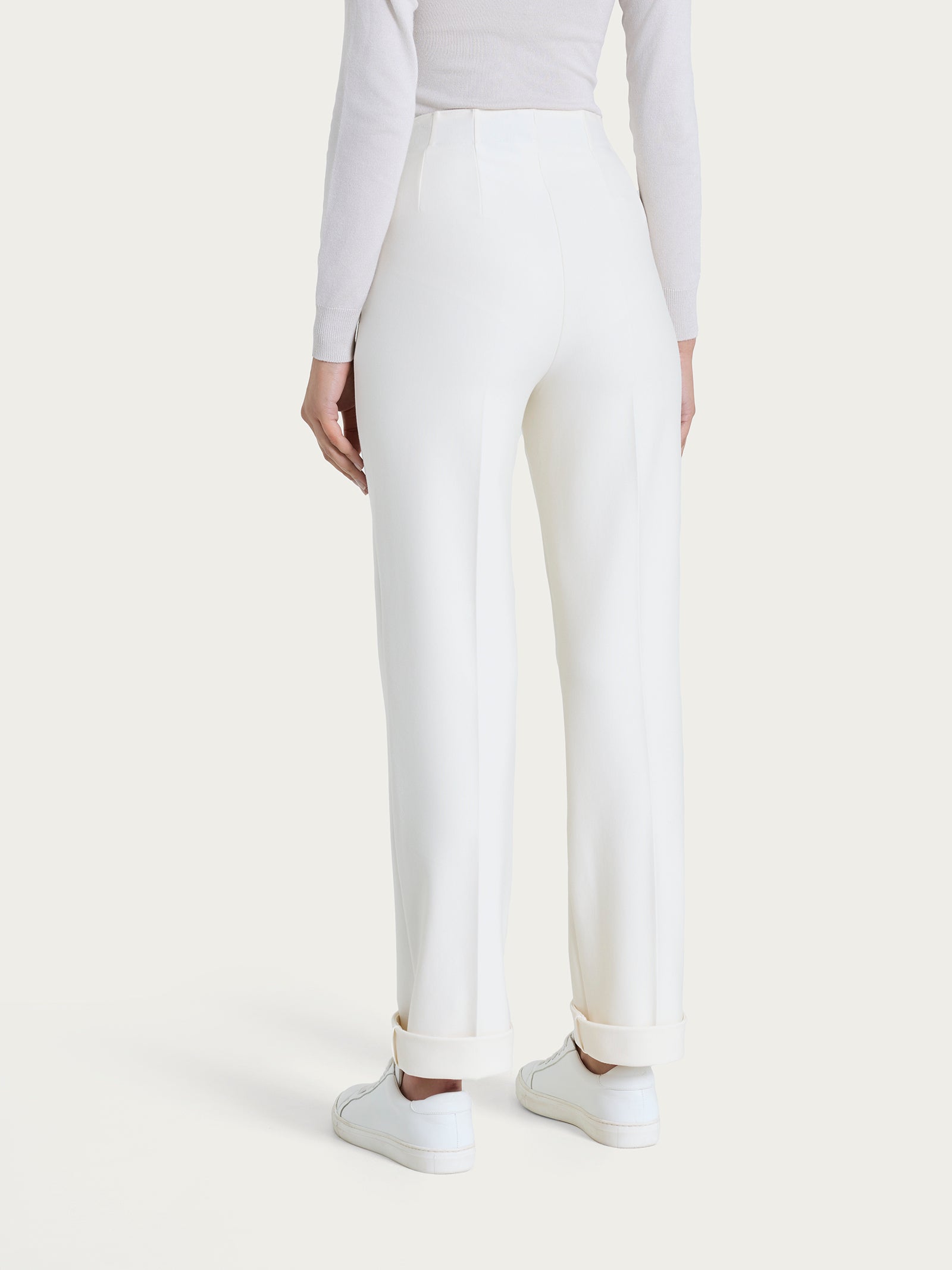 Ragno Compact pantalone dritto tasche Avorio elasticizzato