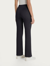 Ragno Satin Power Flare con Spacchi Pantaloni Nero satin