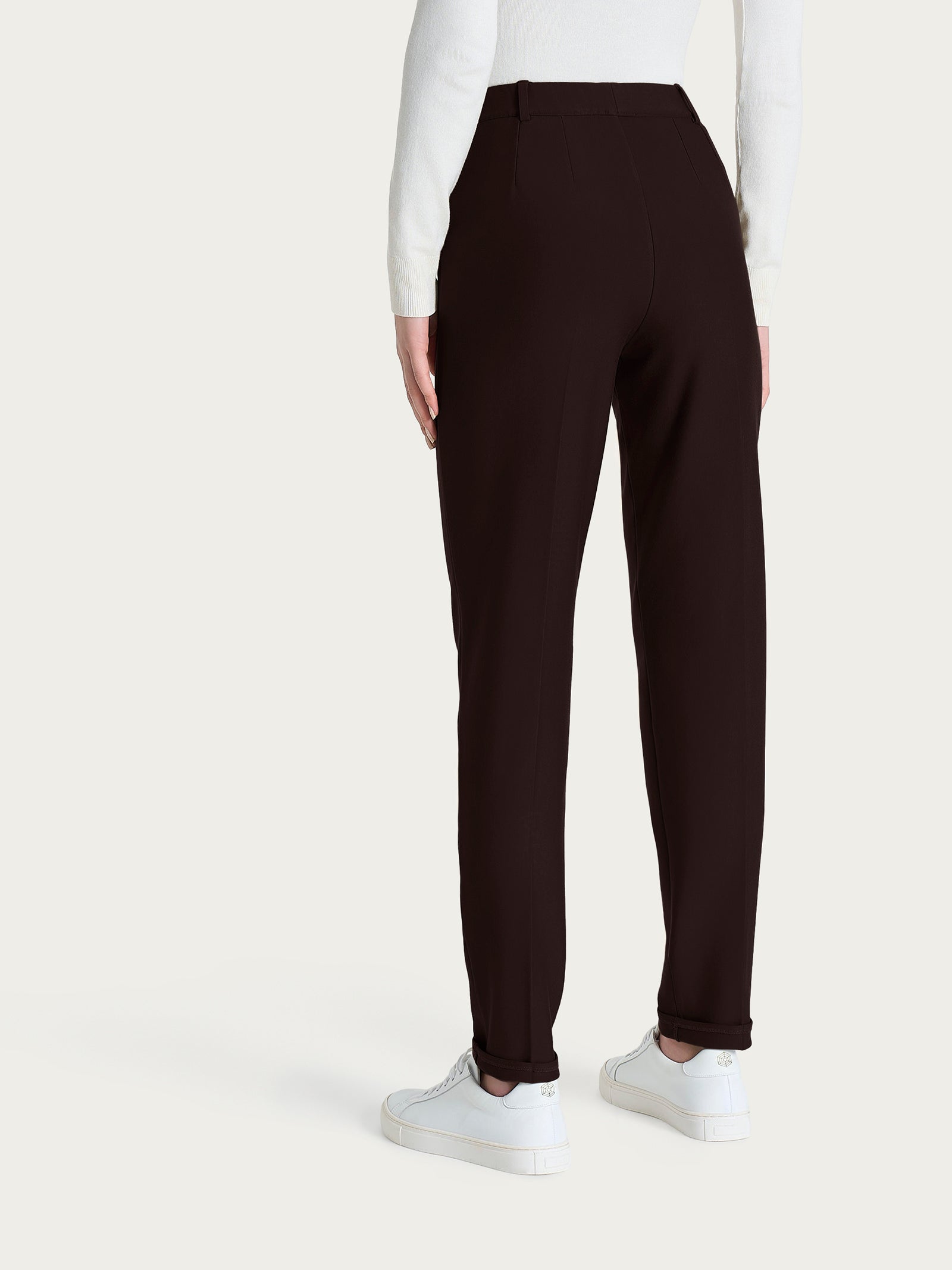 Ragno Compact pantalone chino slim Chocolate Torte con risvolto