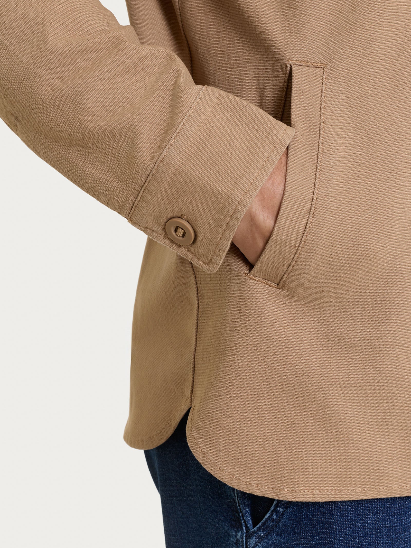 Ragno Shacket Canvas Stretch giacca uomo Tiger's Eye cotone