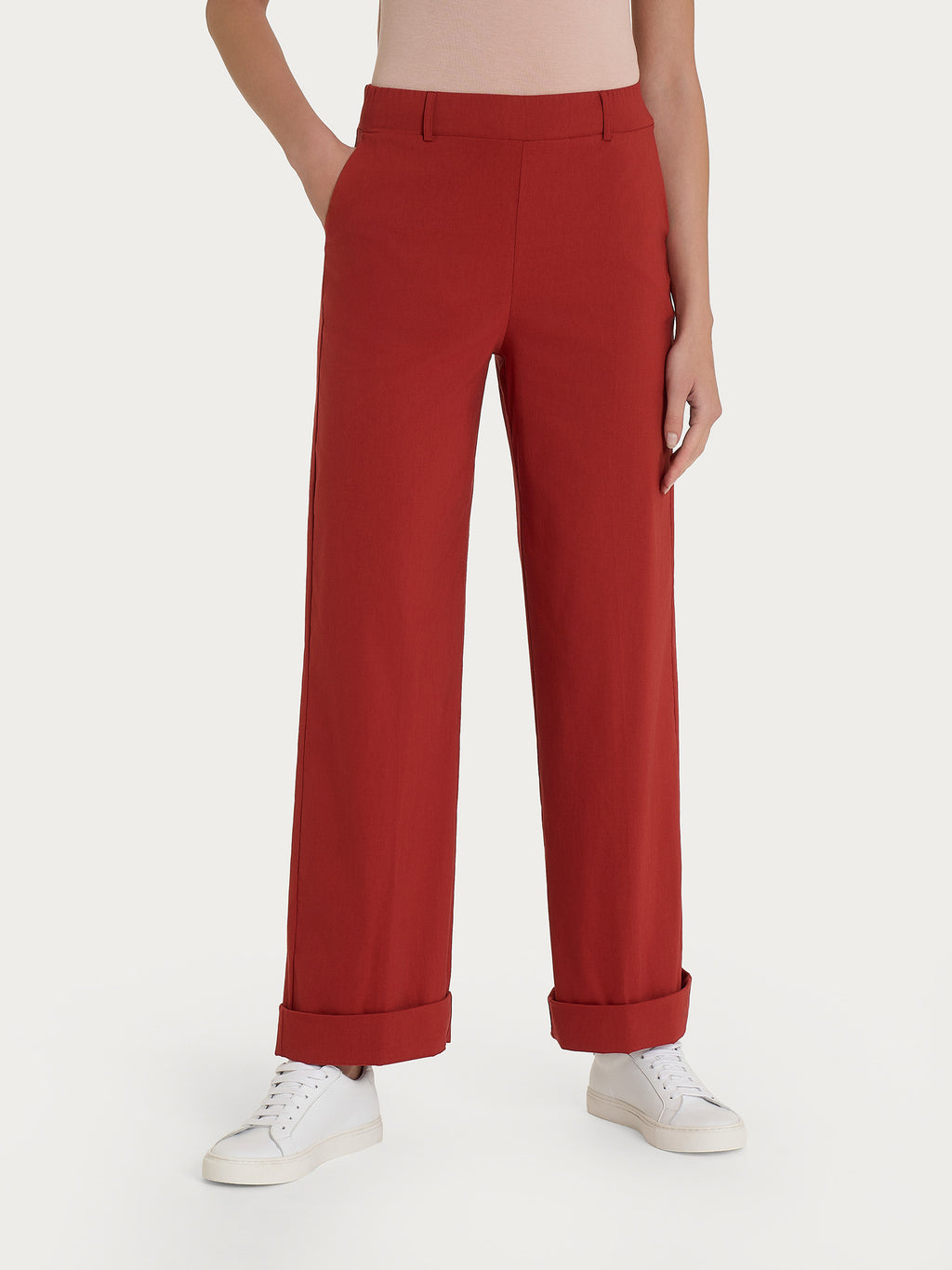 Ragno Super Fresh pantaloni donna larghi red ochre