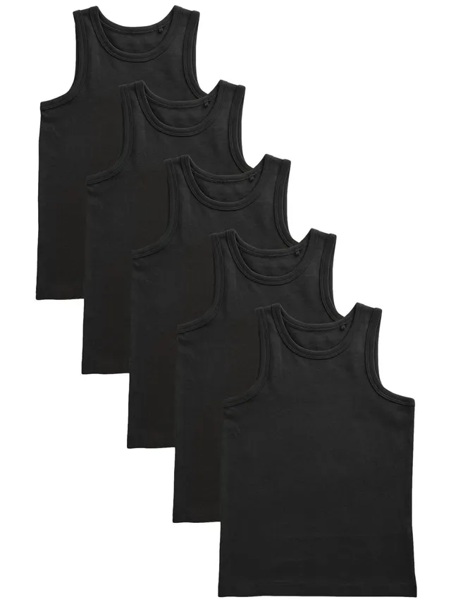 Next canotte ragazzo nero confezione da 5