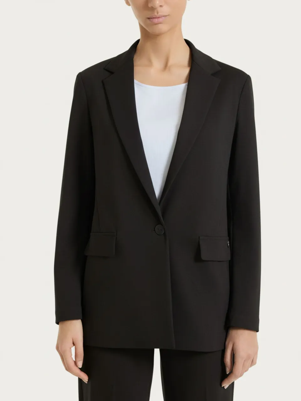 Ragno Compact Light blazer monopetto donna nero