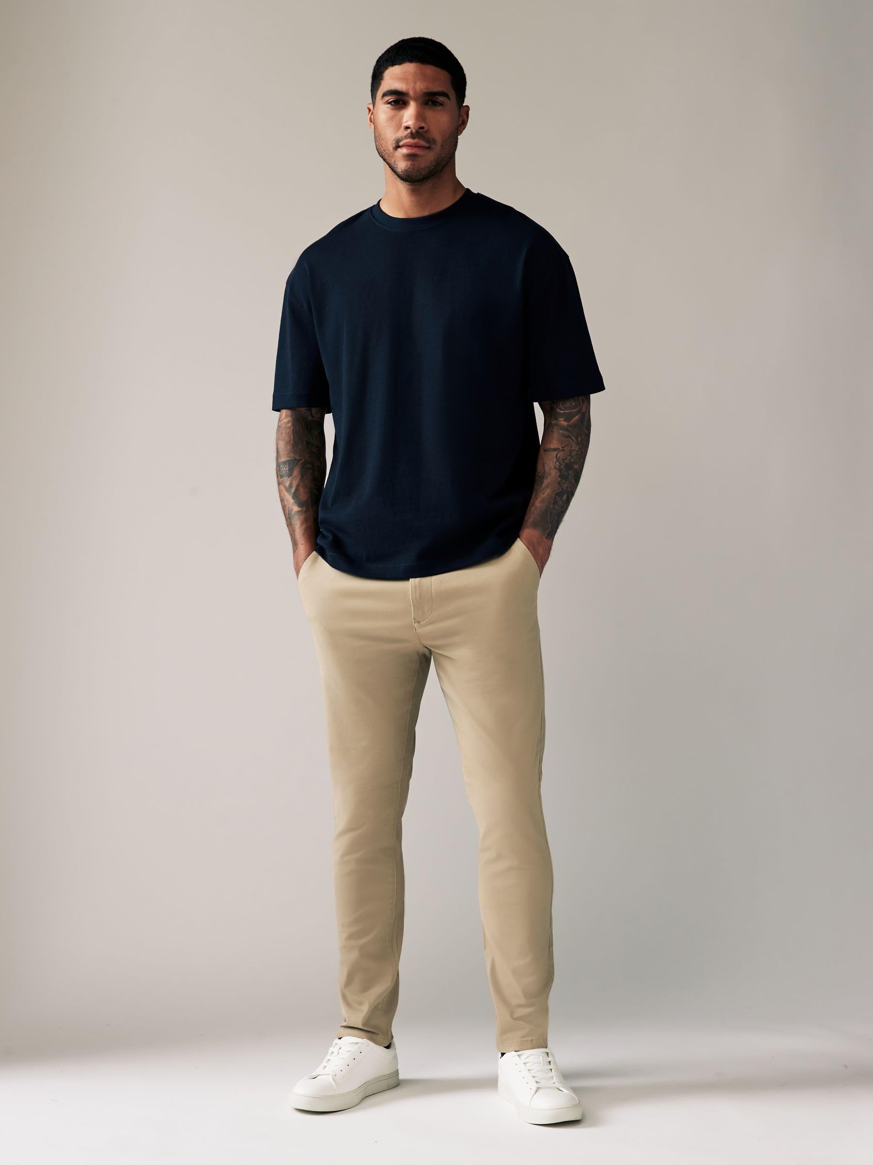Next Chino Skinny Elasticizzati pantalone uomo stone 38