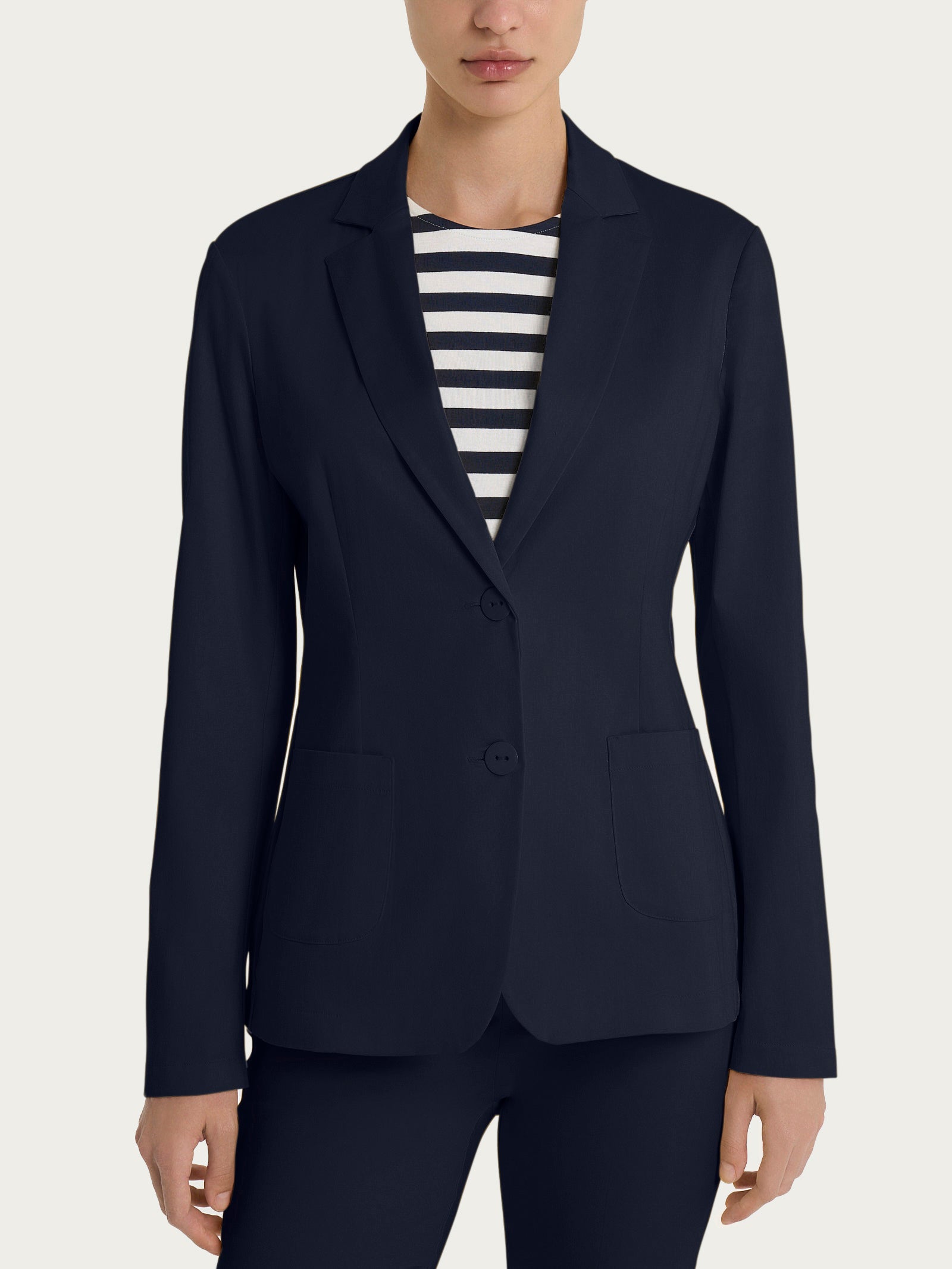 Ragno Satin Power Blazer Due Bottoni Bleu cotone
