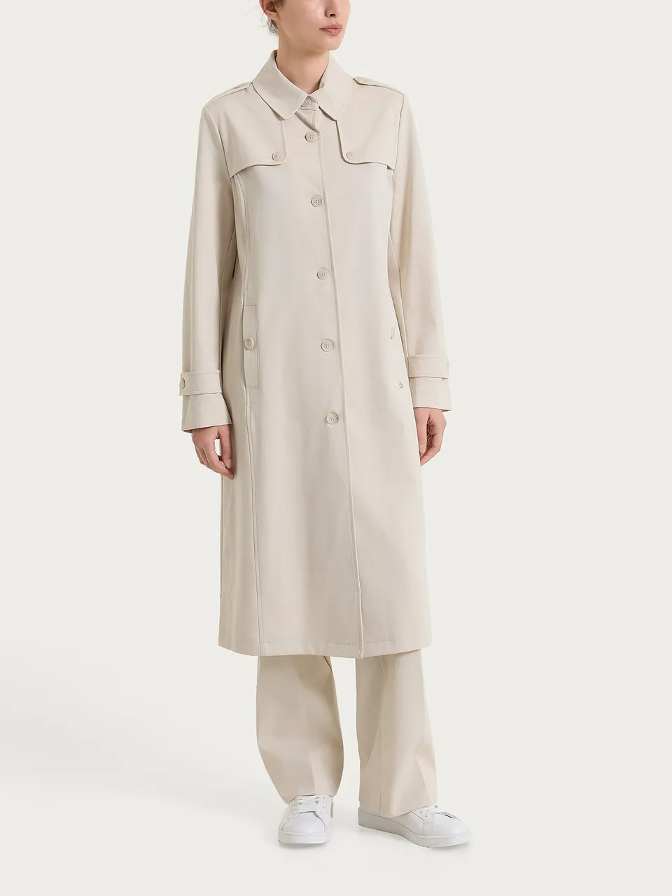 Ragno Compact Light trench lungo Champignon cotone leggero