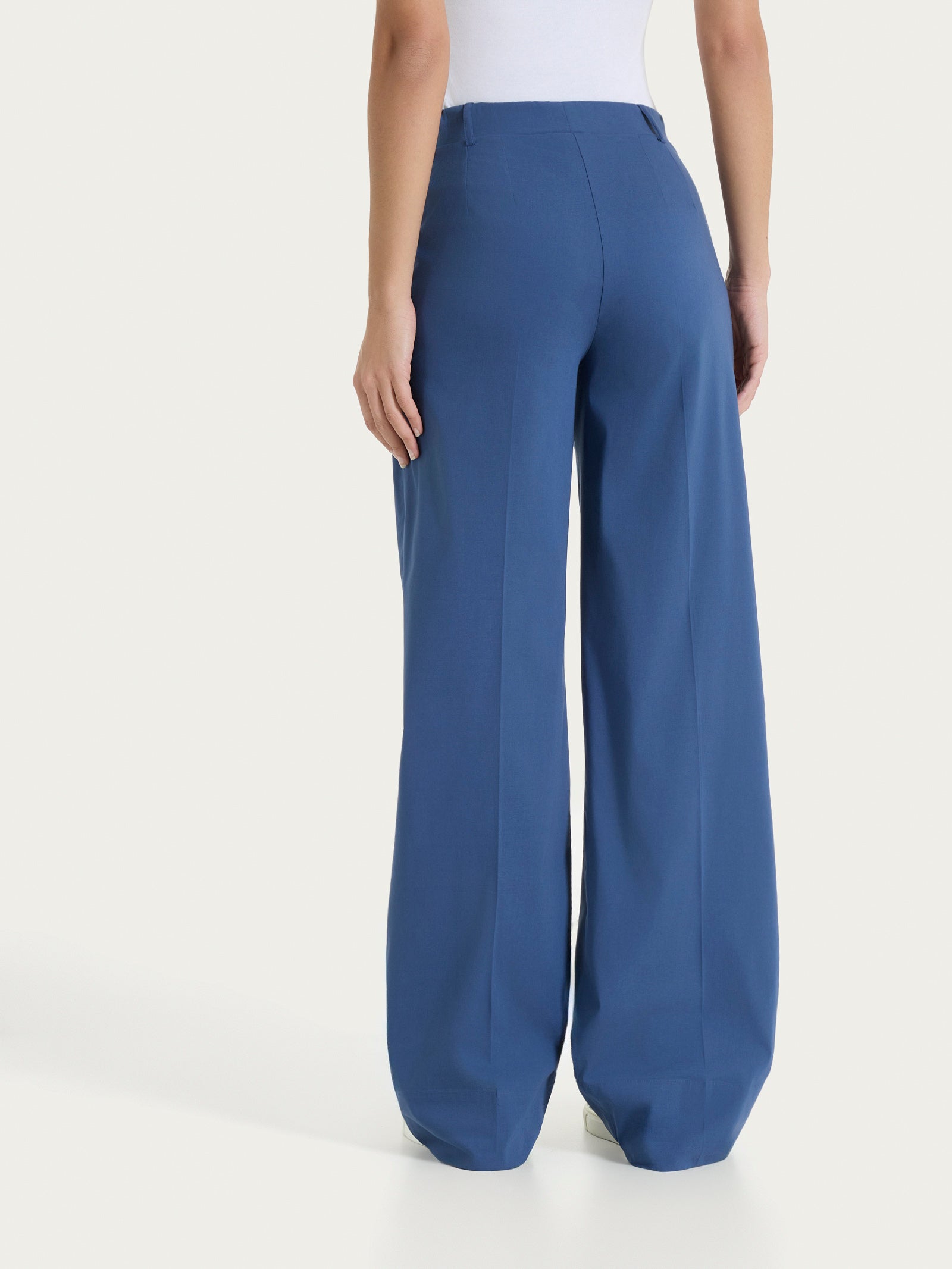 Ragno Super Fresh Pantalone Ampio con tasche e risvolto blu Oceana fresco