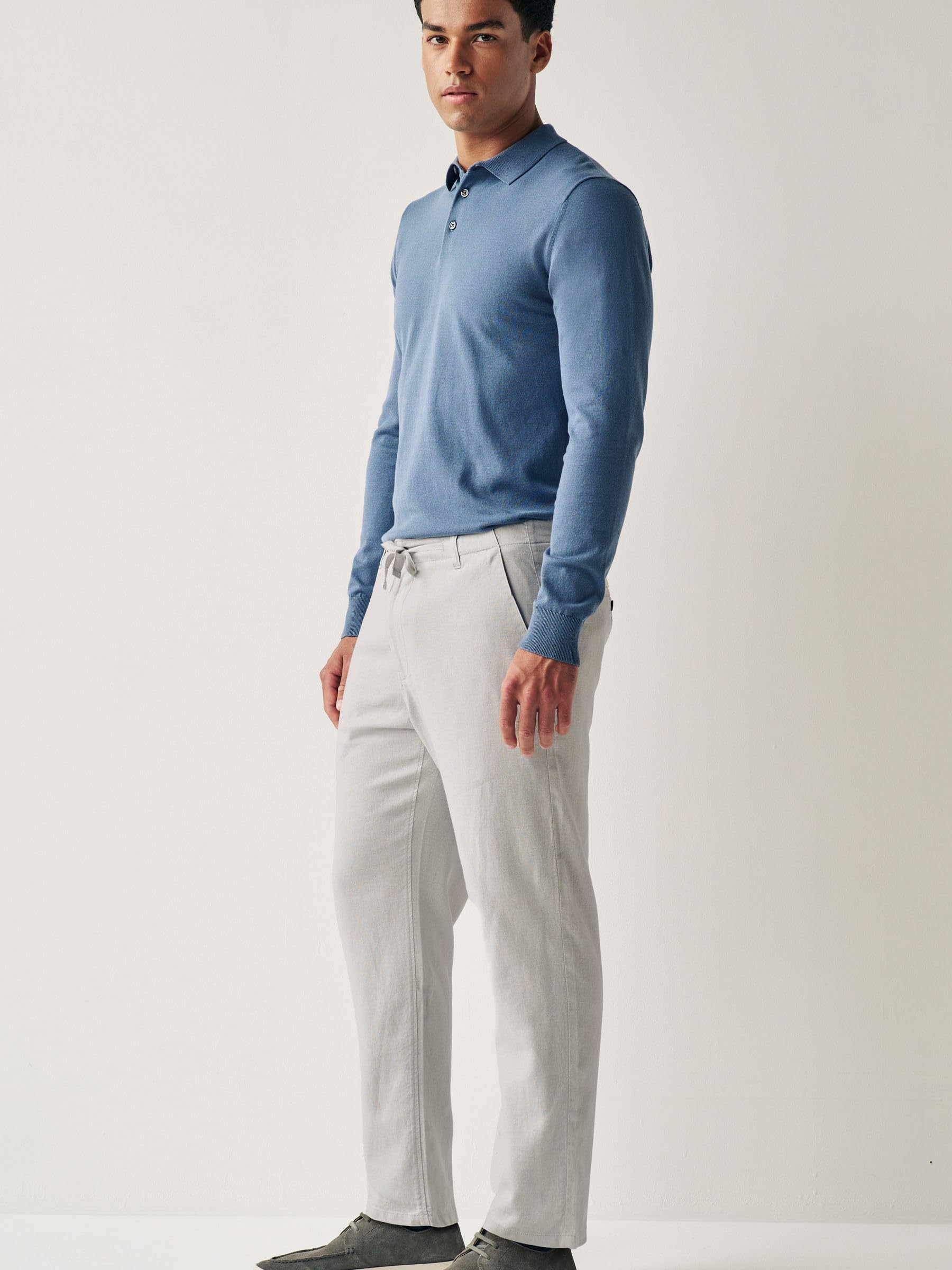 Next Pantaloni Lino Uomo Coulisse Misto Lino