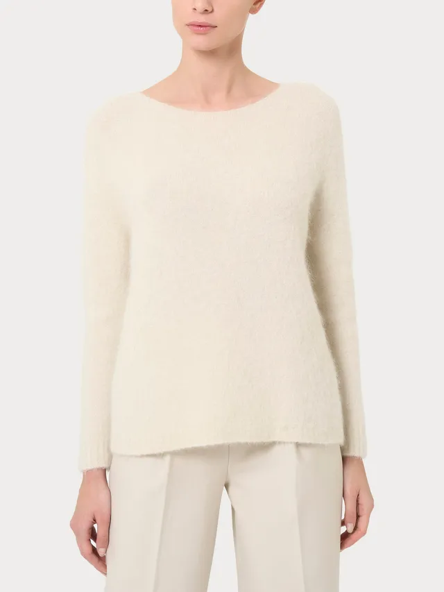 Ragno Merino Soft Maglia Barchetta Alpaca Avorio