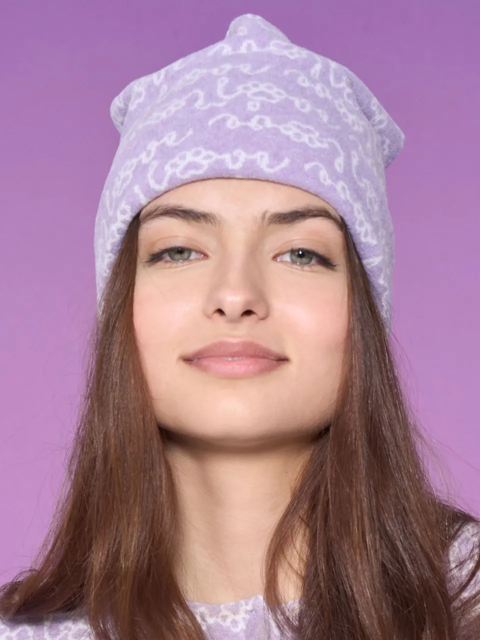 Ragno Cotton Eco Pile cuffia da notte Love Fant.Lilla cotone