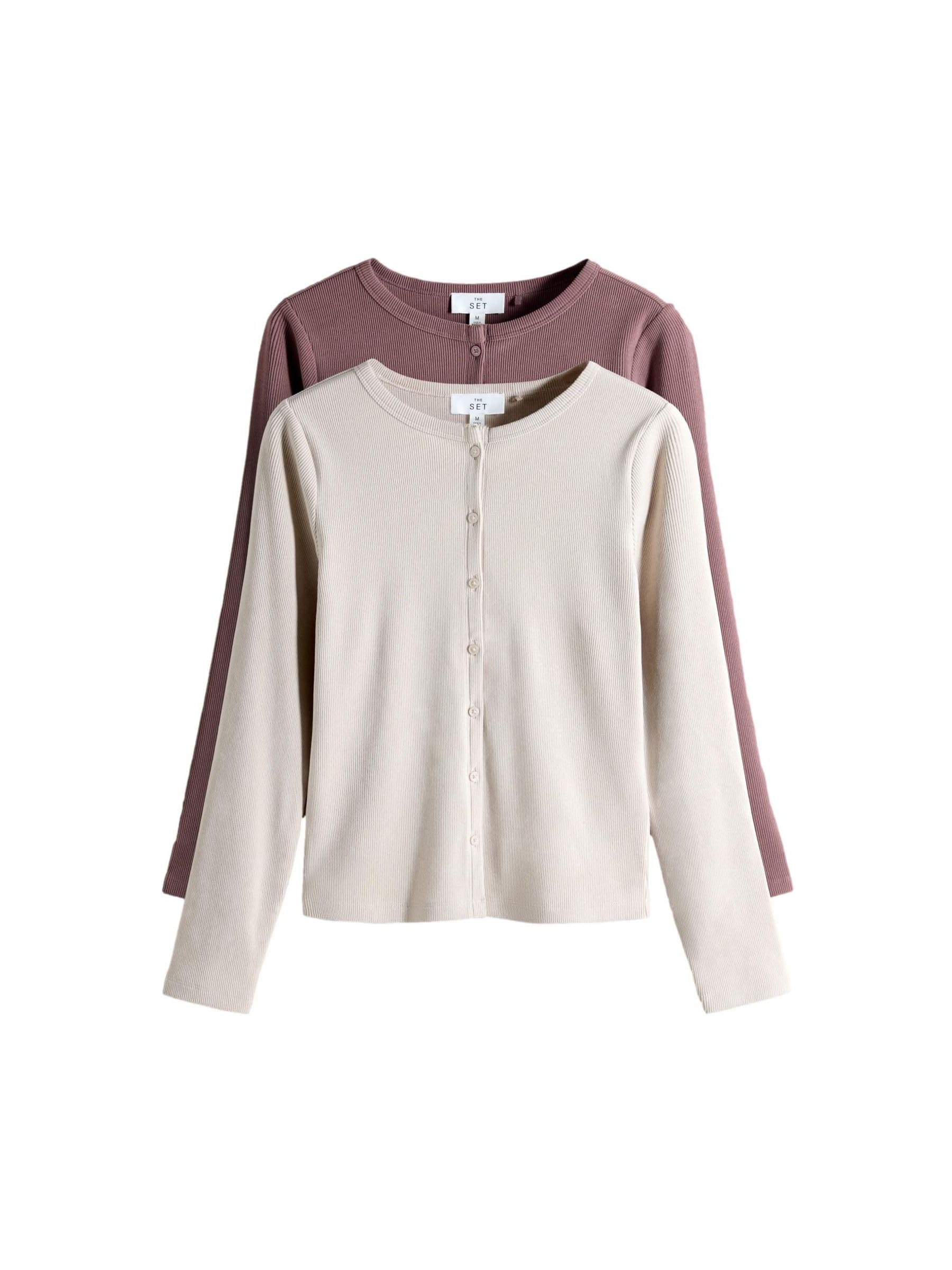 Geo Next The Set cardigan donna maniche lunghe 2 pezzi coste