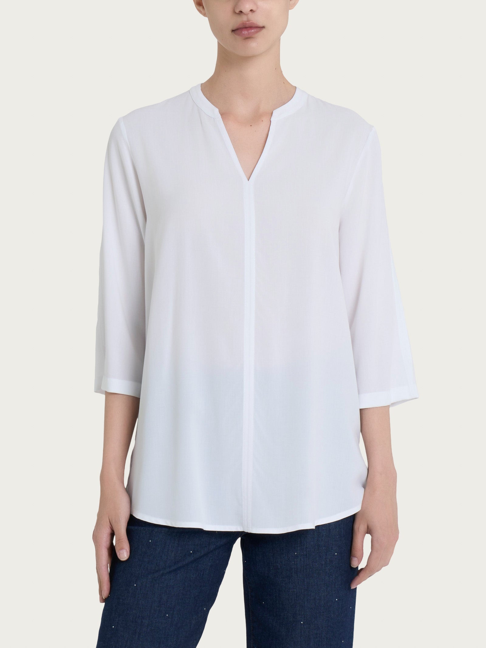 Ragno Ecoseta Blusa Coreana Bianco Manica 3/4