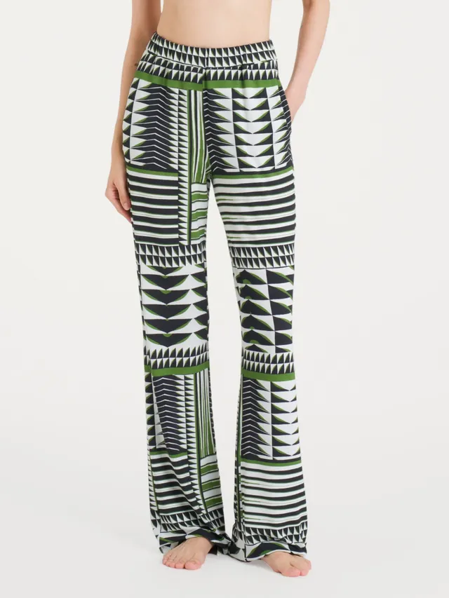 Ragno Viscosa Summer Pantalone ampio Fant. Artichoke Green viscosa