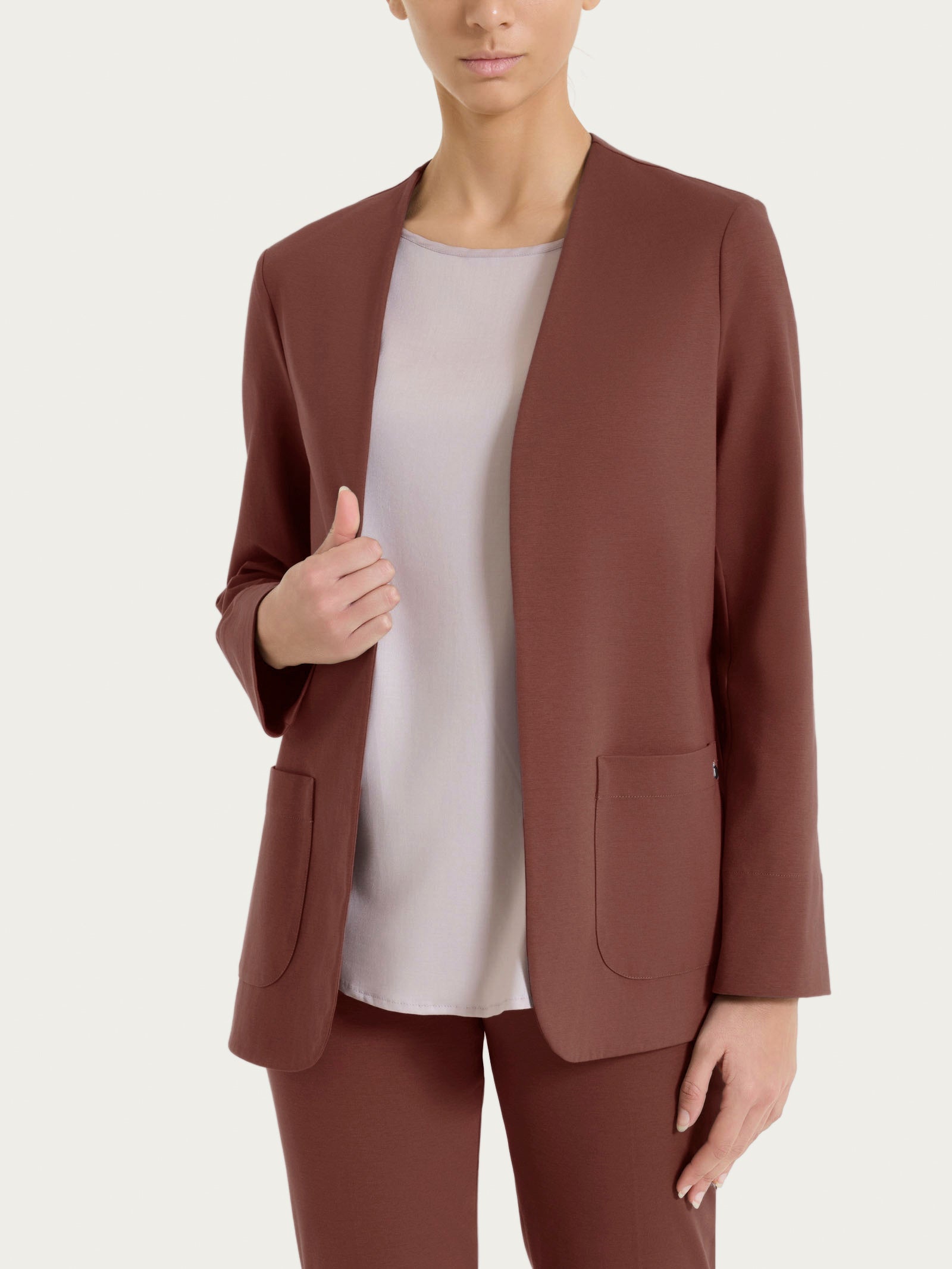 Ragno Compact Light Blazer Senza Revers Cappuccino Over